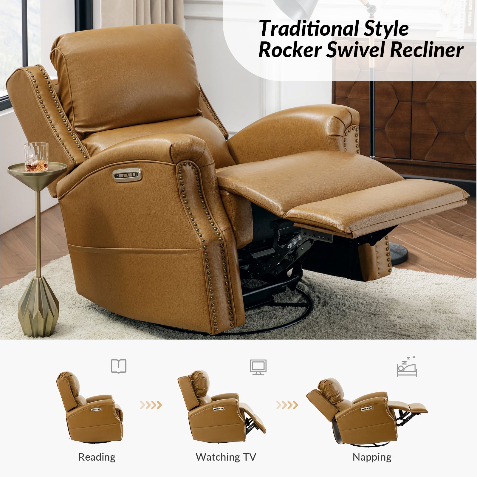 Andreas Recliner in Camel
