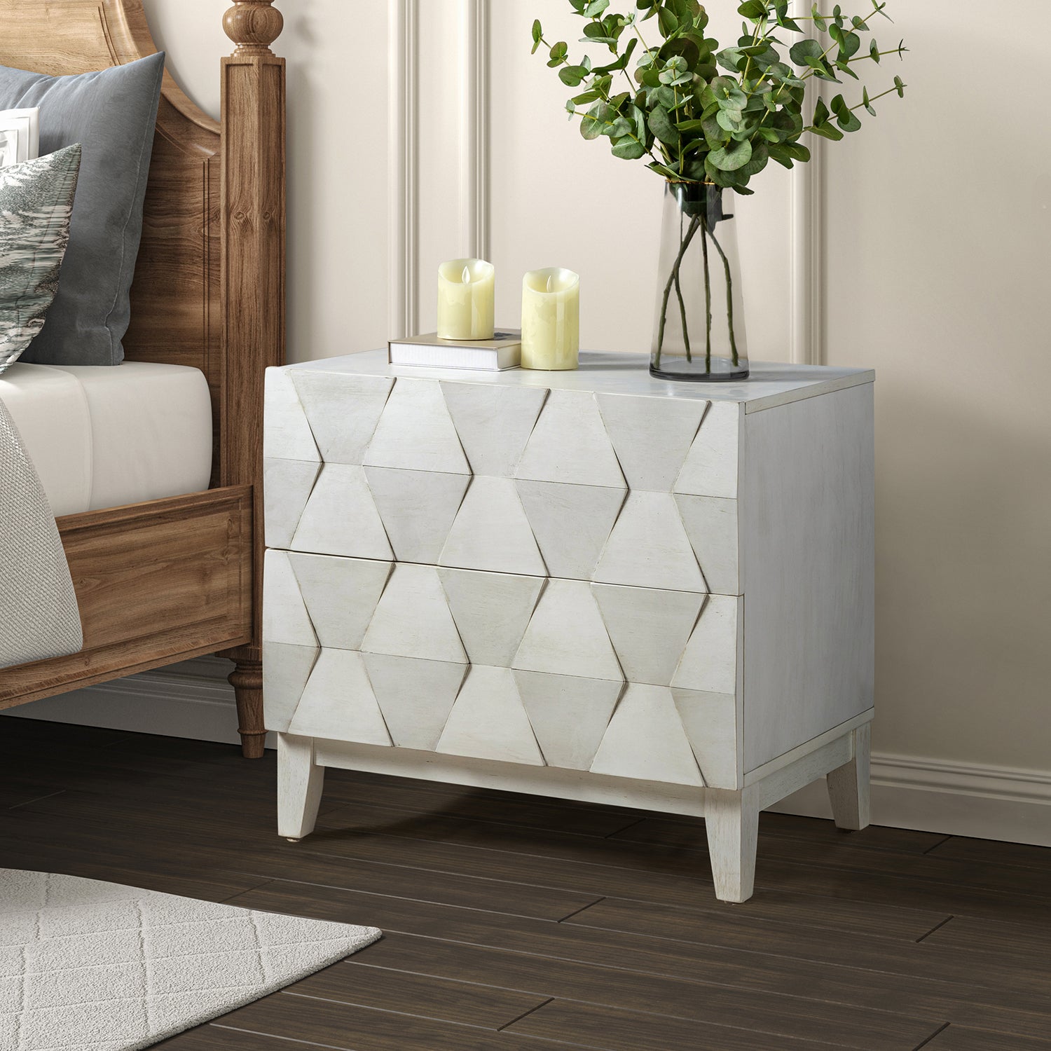 Helga Nightstand in White