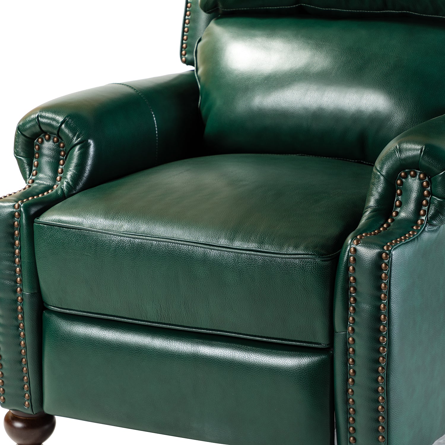 Franco Genuine Leather Recliner in Green