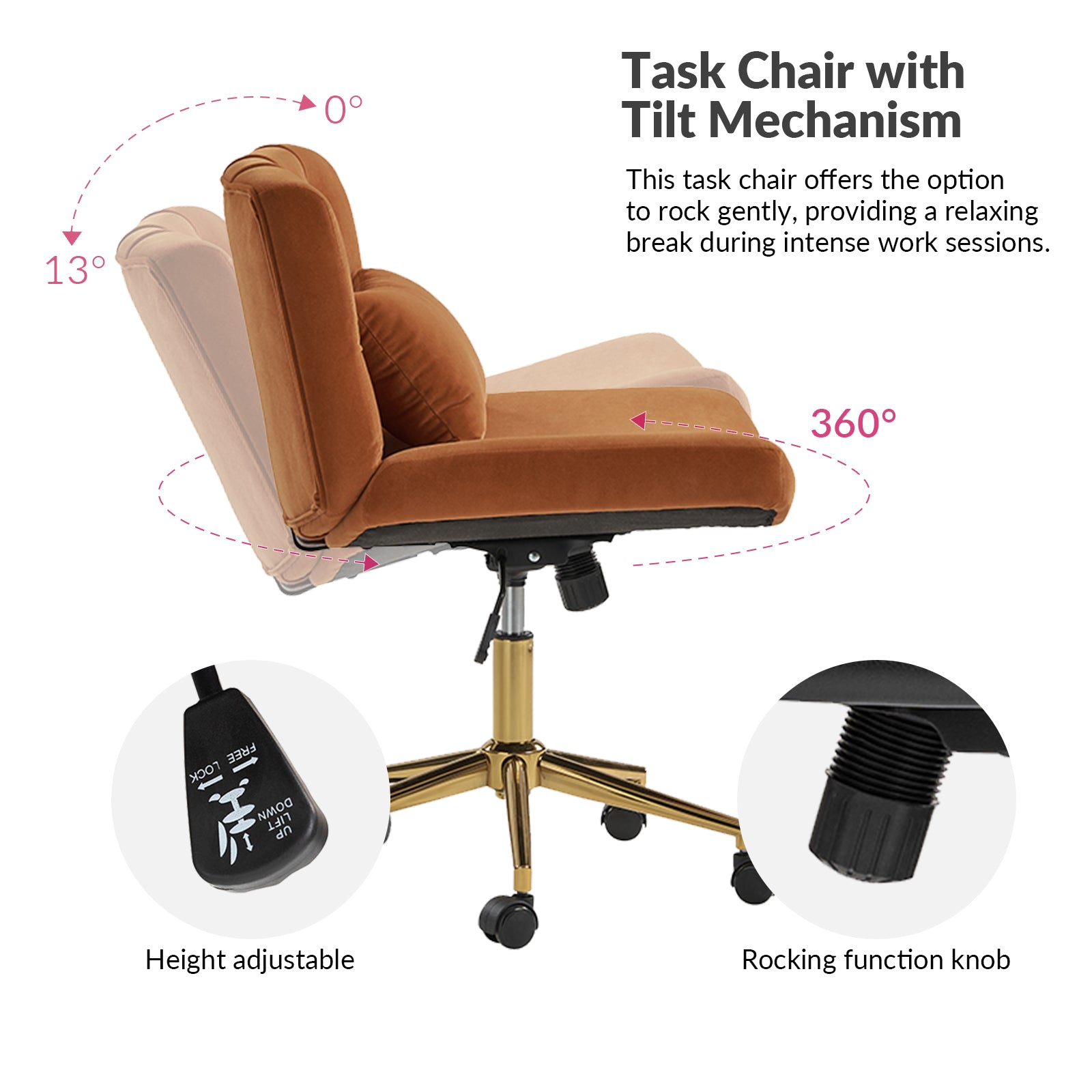 Violet Office Chair in Orange