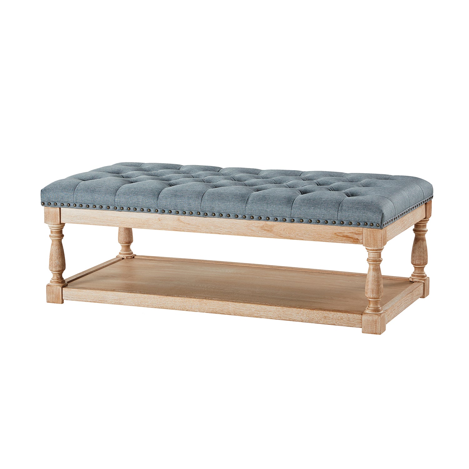 Jordan Upholstered Storage Ottoman in Blue