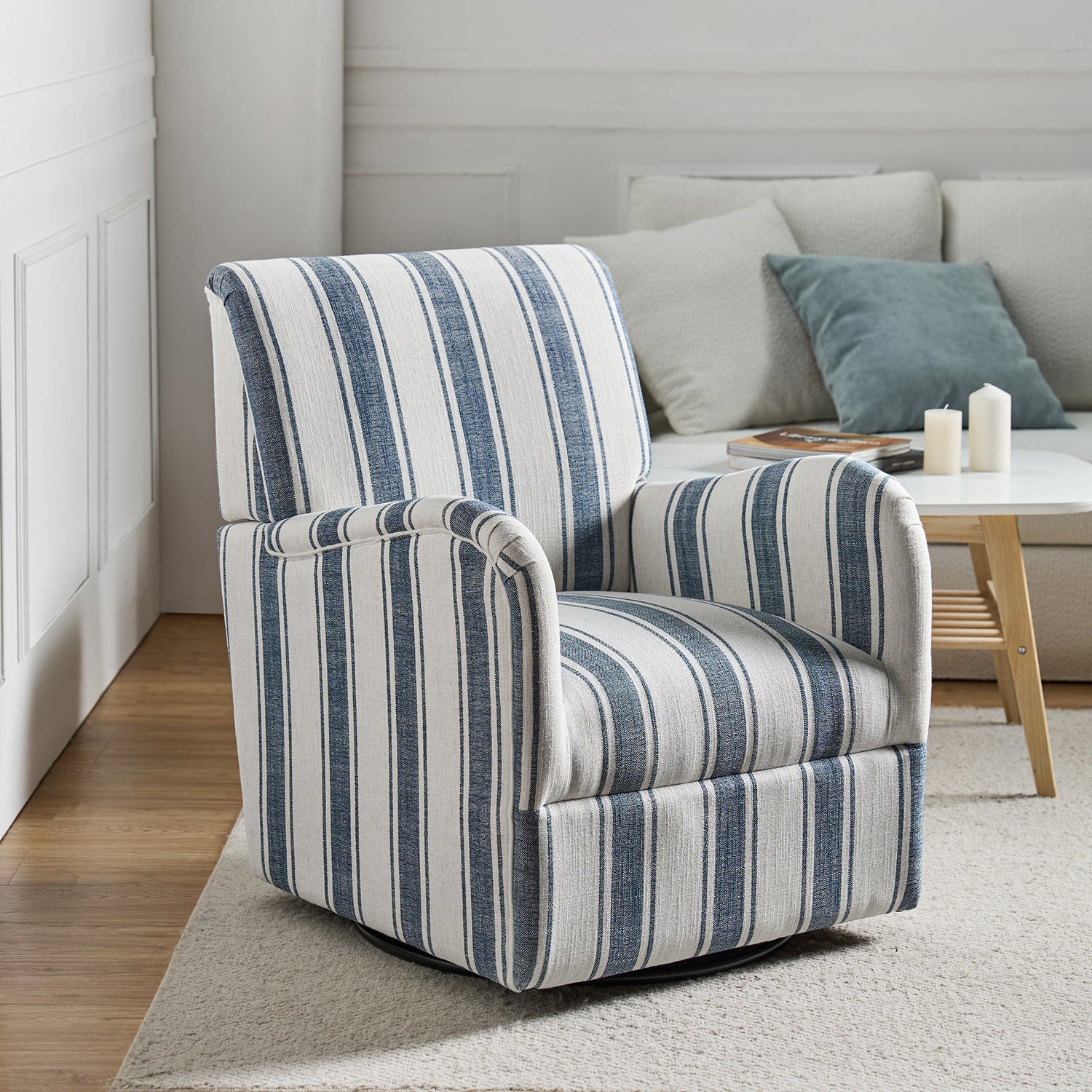 Alice Swivel Armchair in Navy