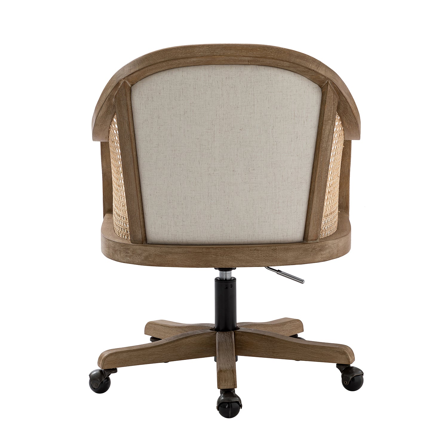 Xaver Task Chair with Rattan Arms in Ivory