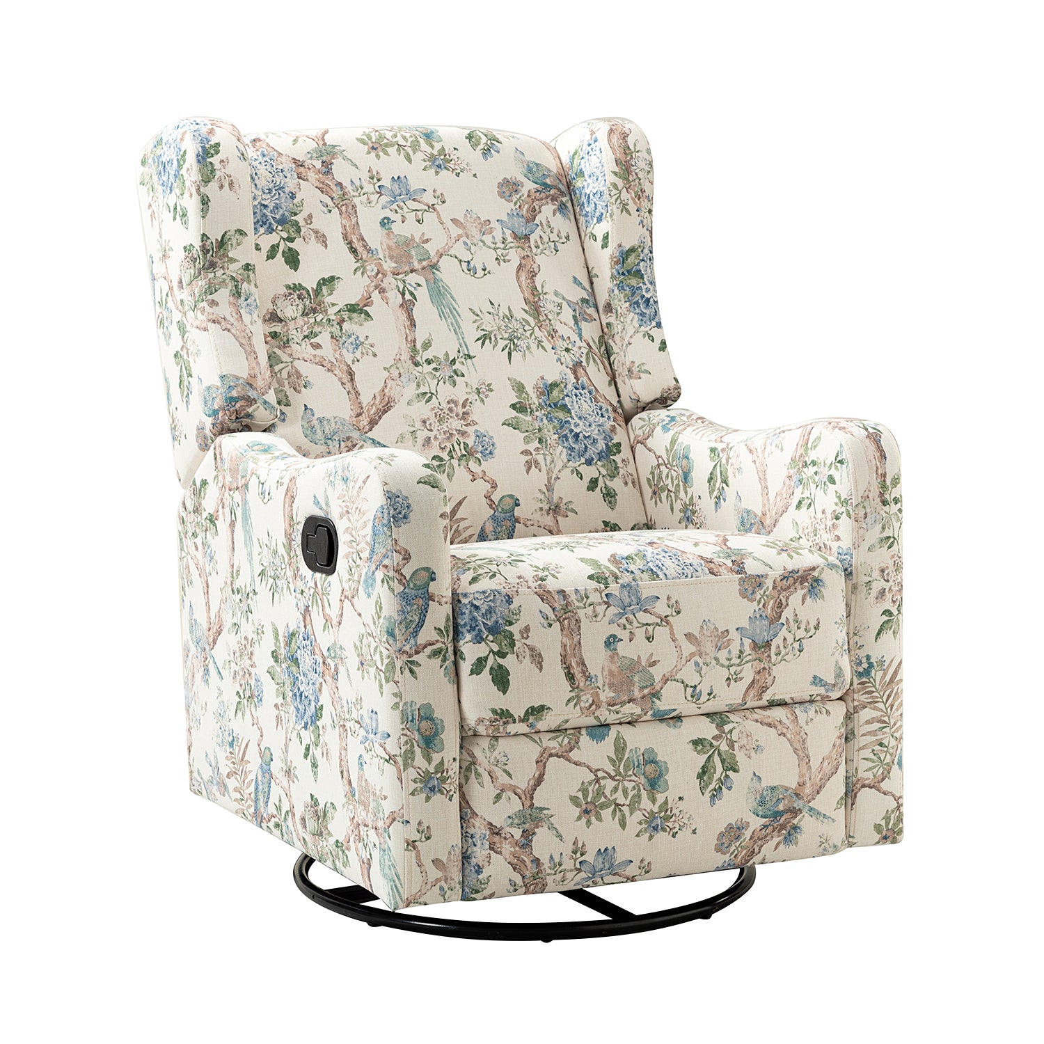 George Manual Swivel Glider Recliner in Floral