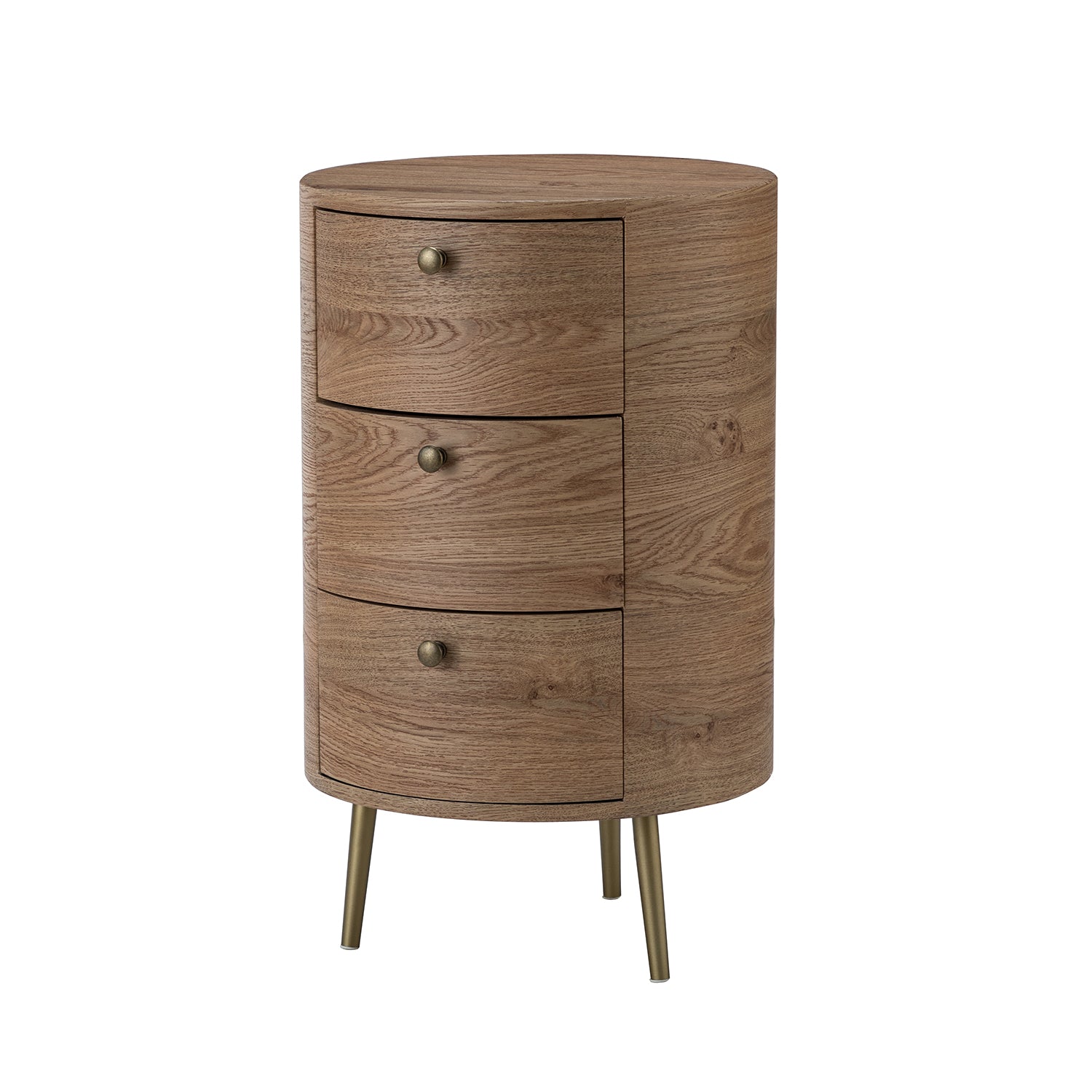 Etta Drum 3 - Drawer End Table in Gray