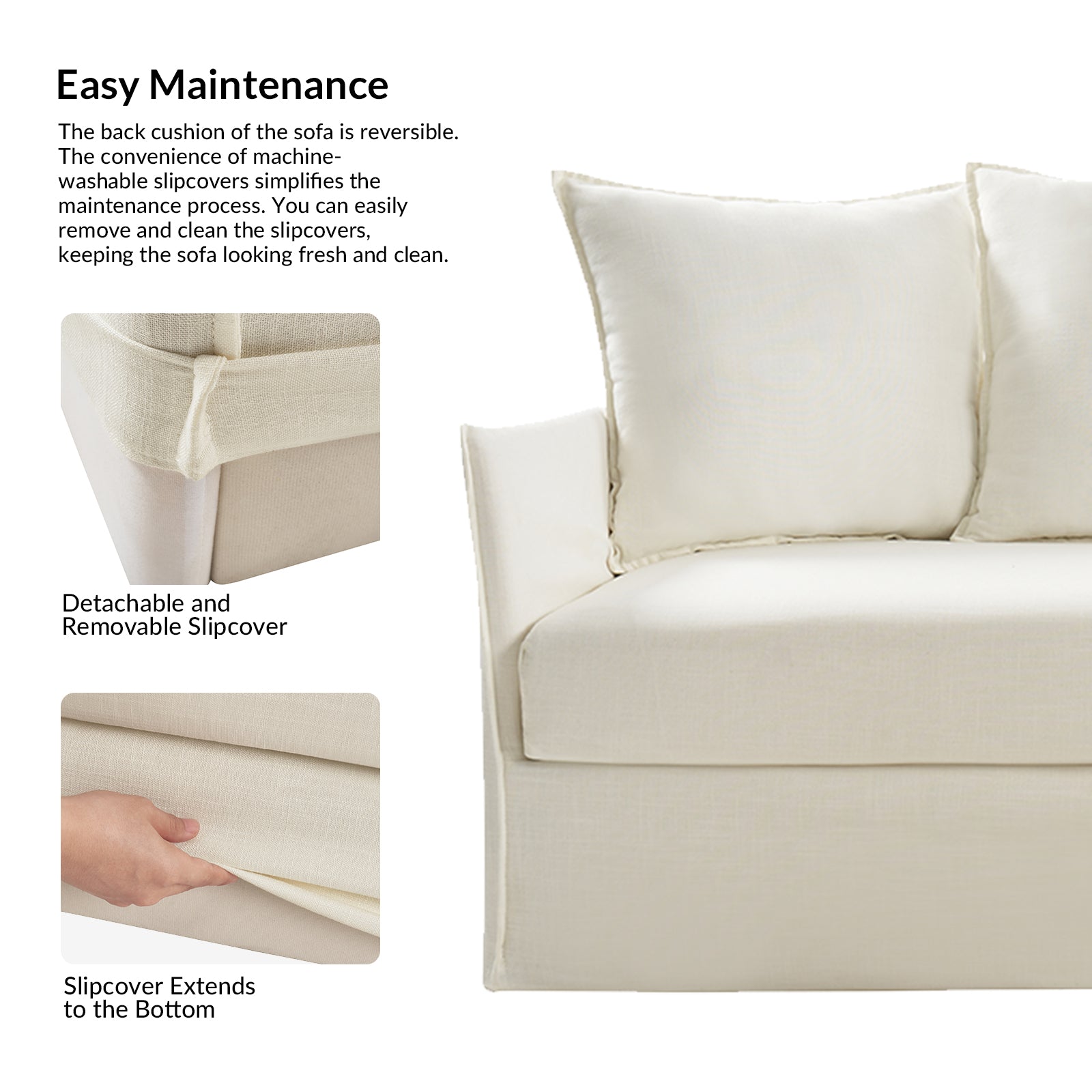 Severin Slipcovered Sofa in White