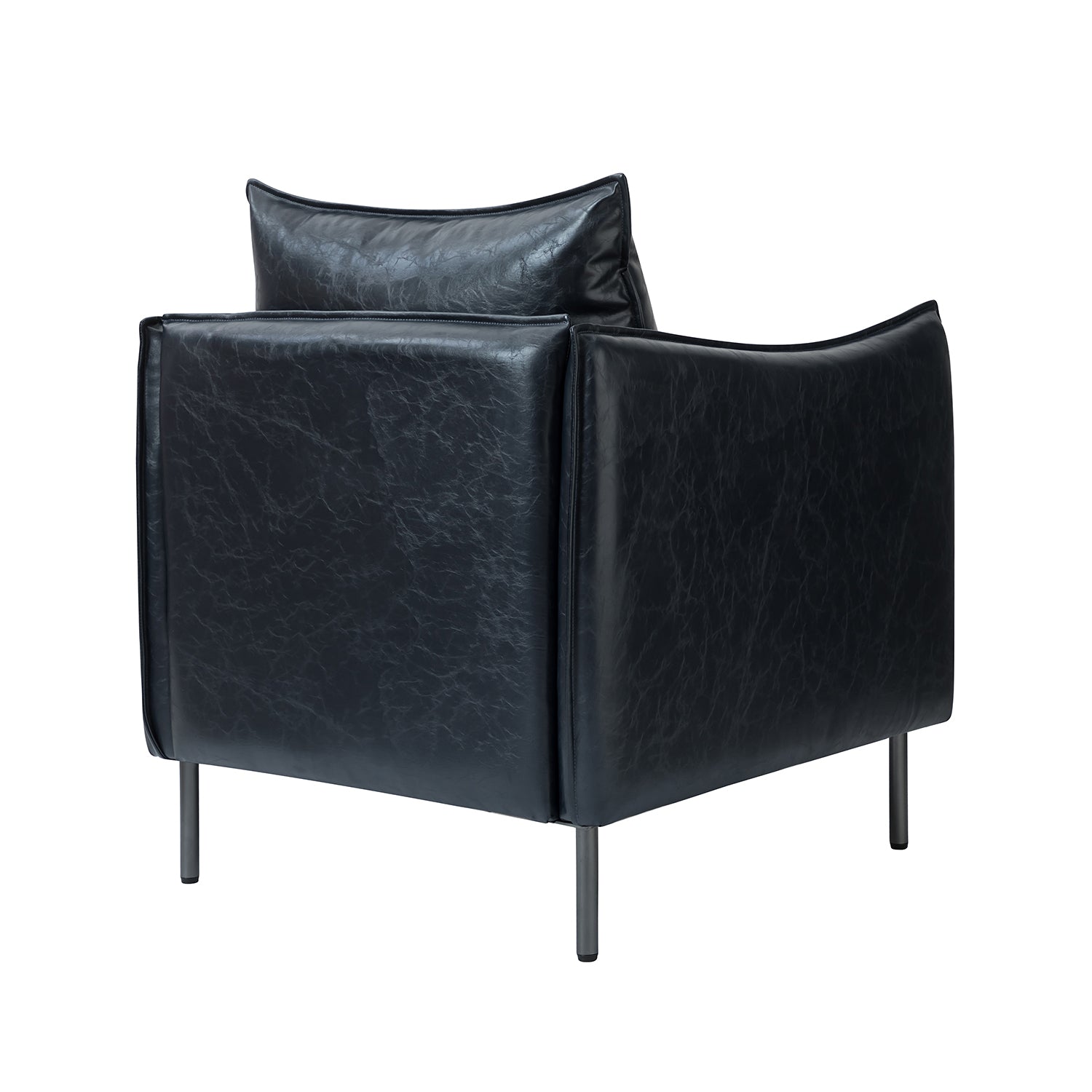 Georges Vegan Leather Armchair in Navy