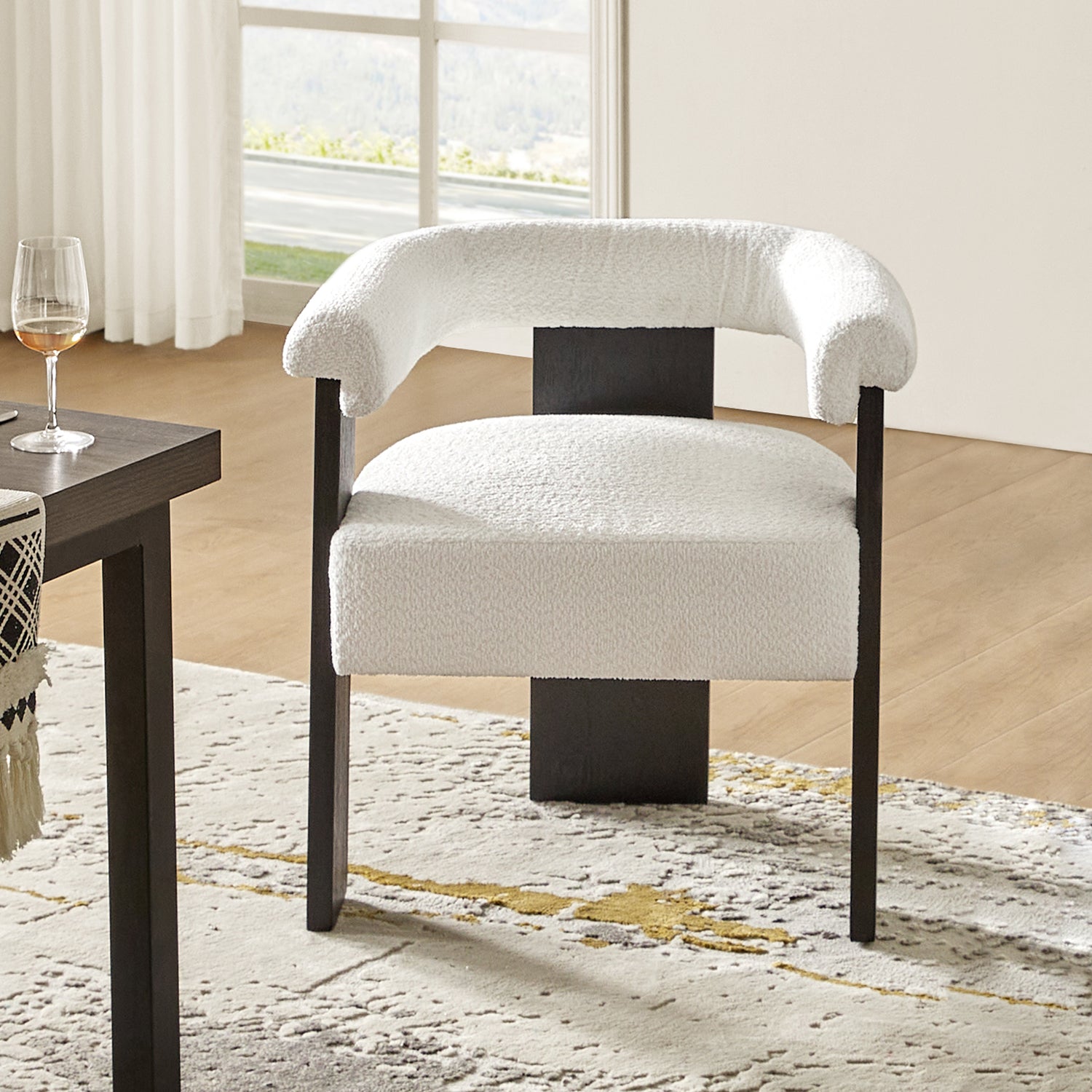 Eduard Boucle Dining Chair in Ivory