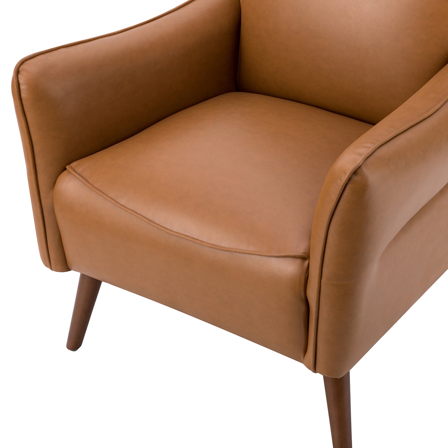 Zuri Vegan Leather Armchair in Camel