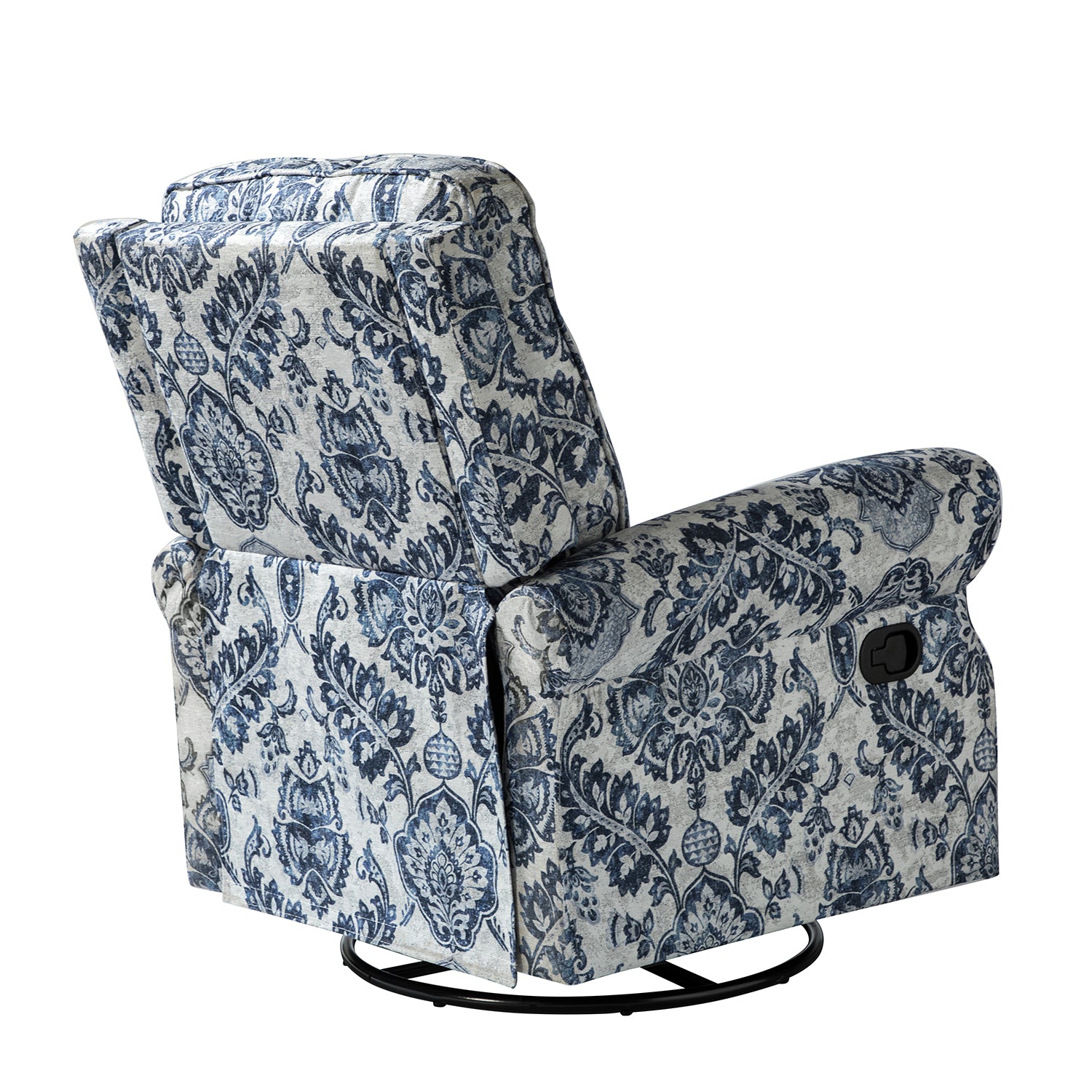 Kaspar Manual Swivel Glider Recliner in Damask