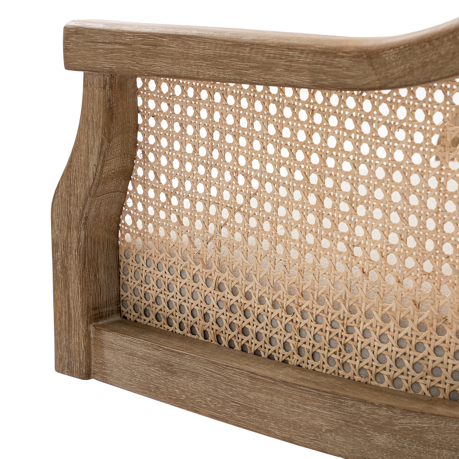 Xaver Task Chair with Rattan Arms in Linen