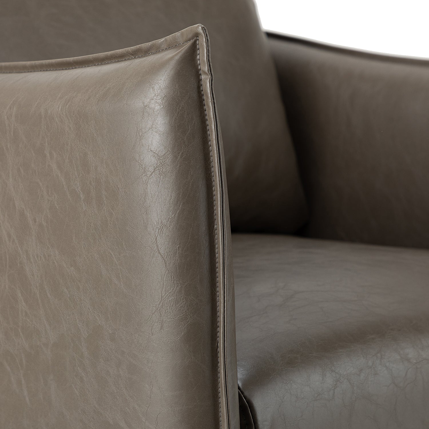 Georges Vegan Leather Armchair in Grey