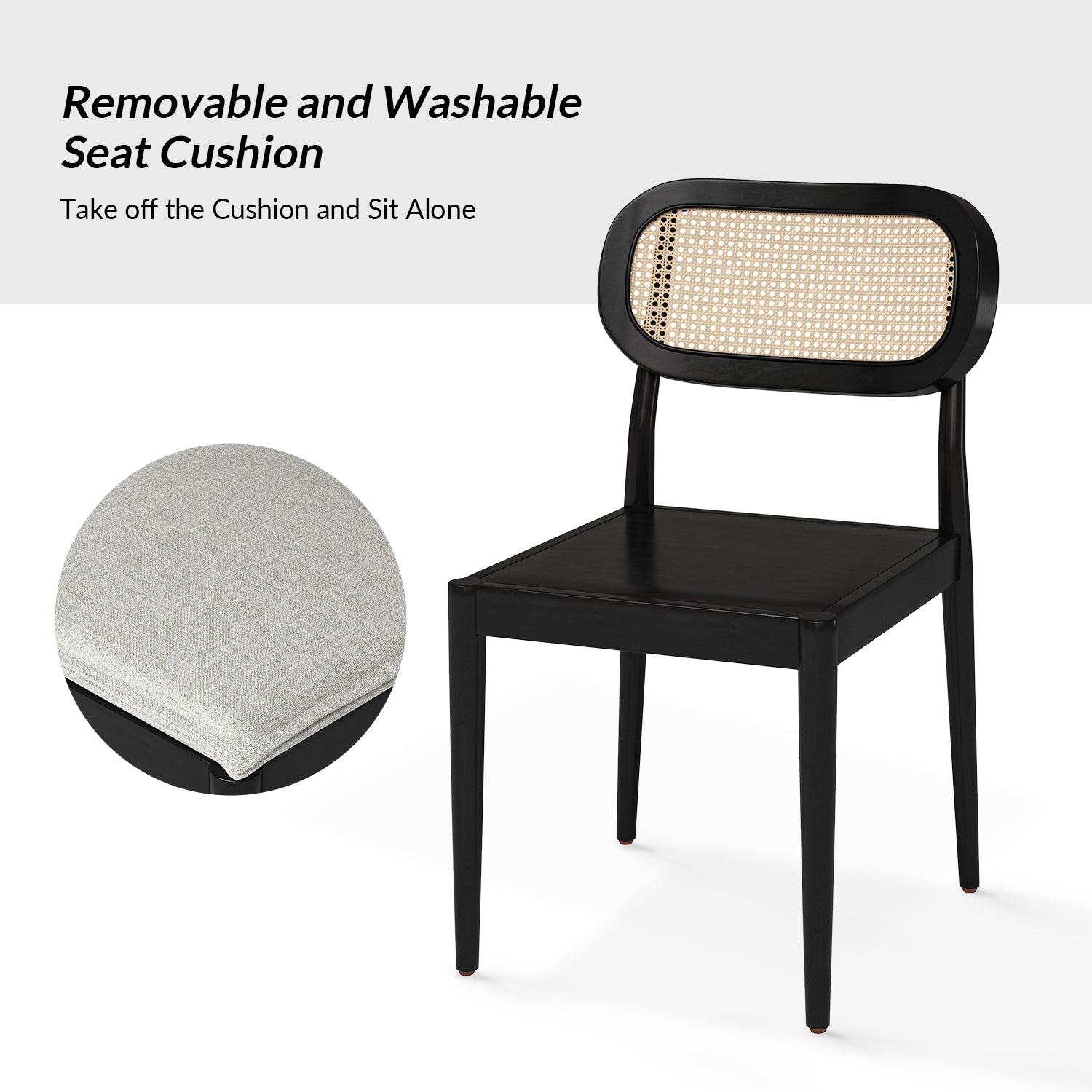 Konstantin Ratten Dining Chair Set of 2 in Black