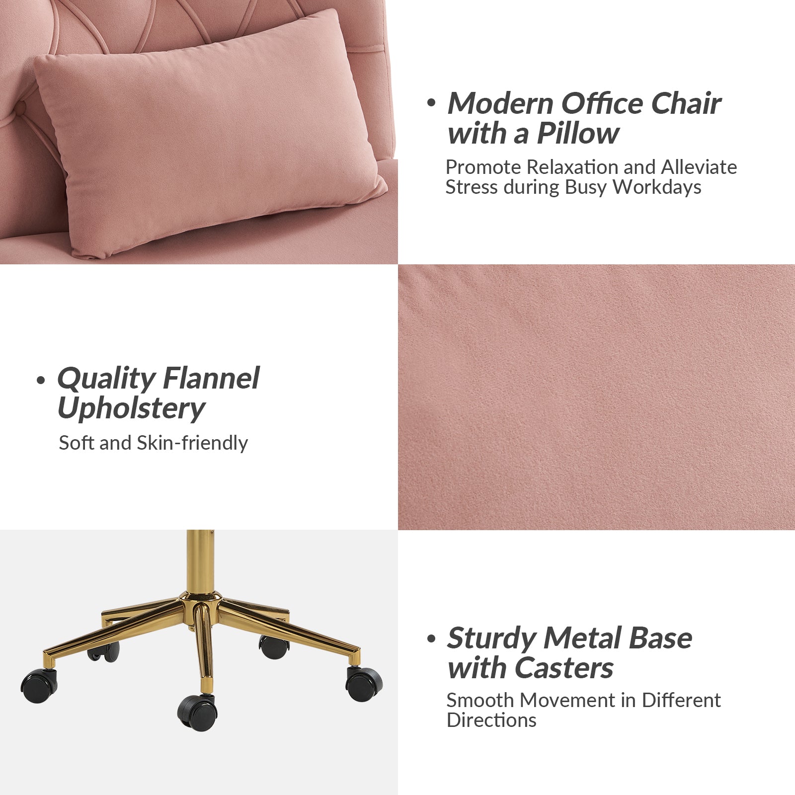 Violet Office Chair in Pink