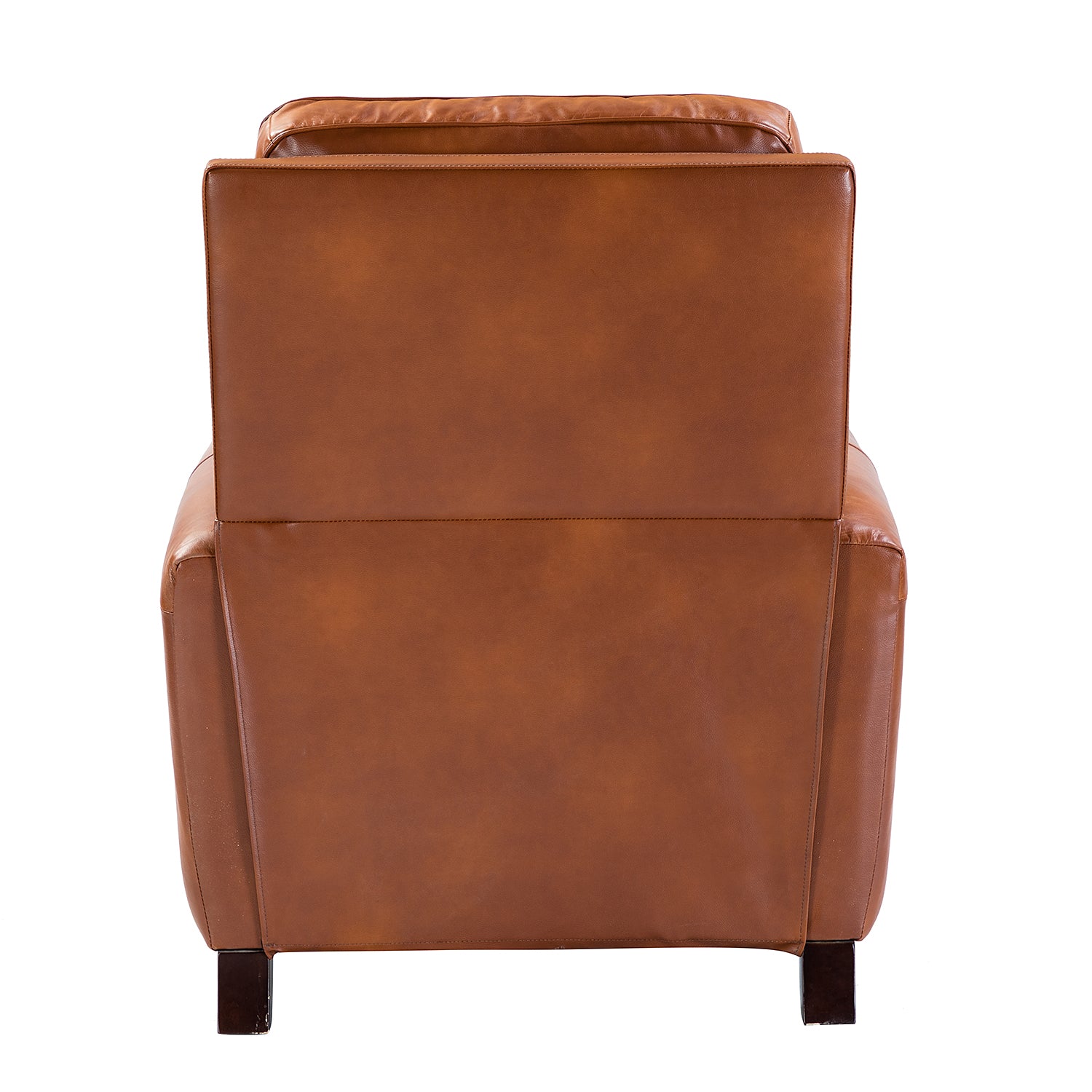 Amil Genuine Leather Recliner in Saddle