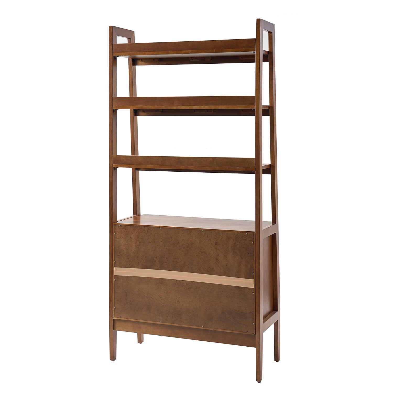 Andrs Solid Wood Ladder Bookcase in Walnut
