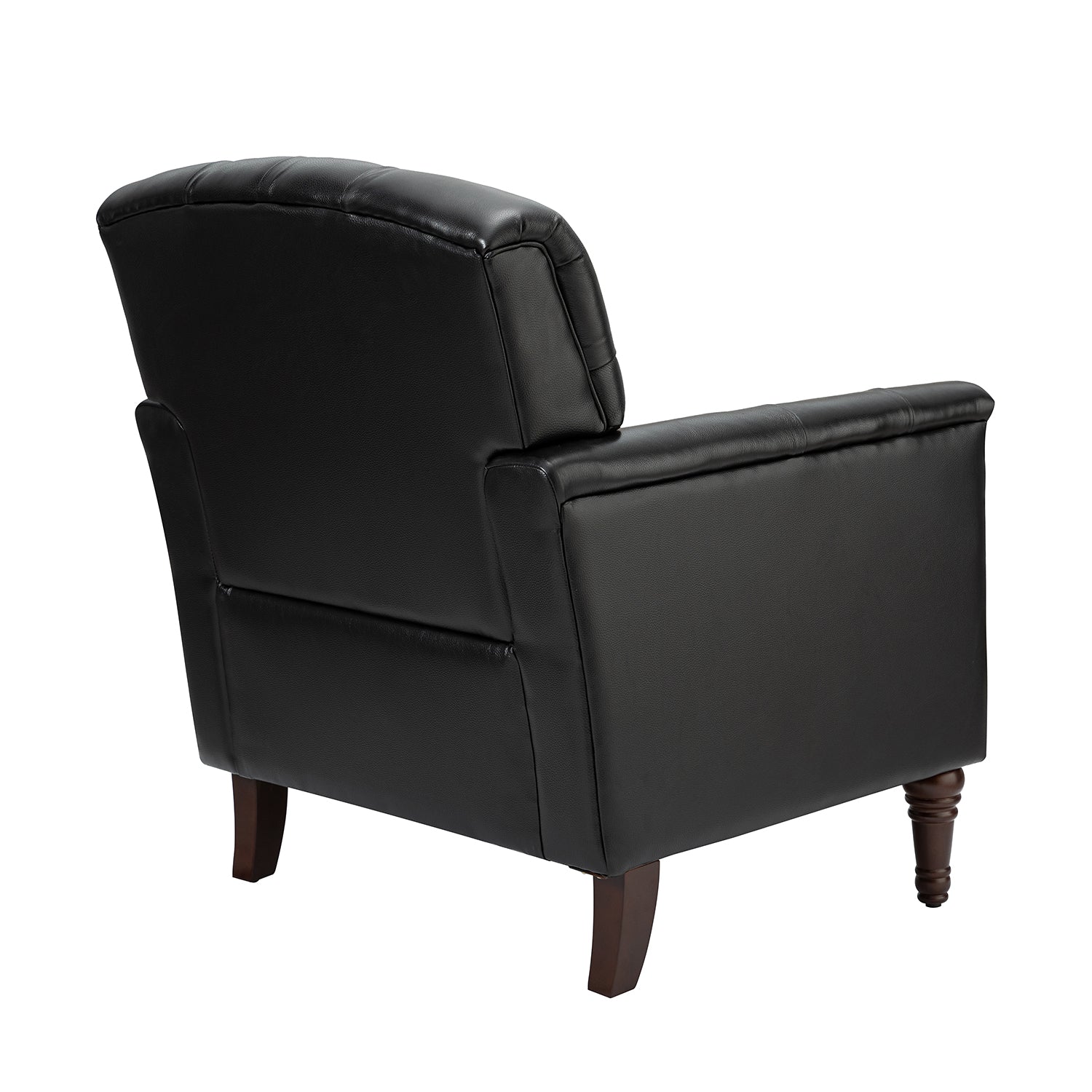 Elijah Genuine Leather Armchair in Black