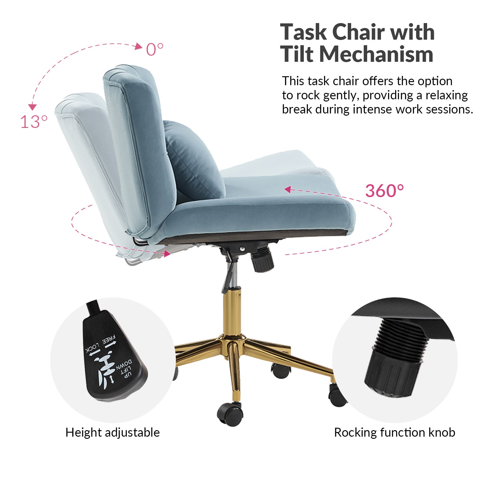 Violet Office Chair in Blue