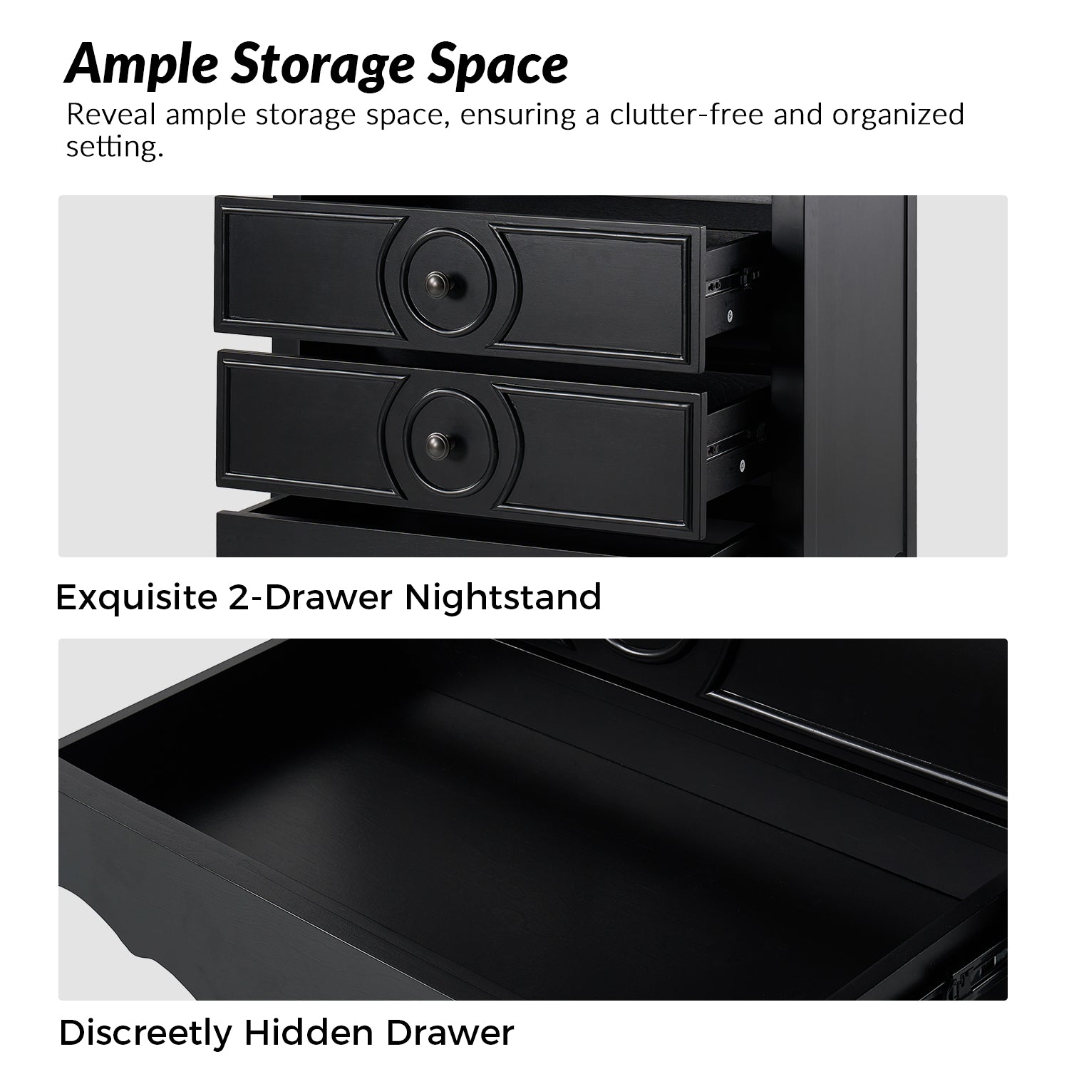 Patience Nightstand in Black