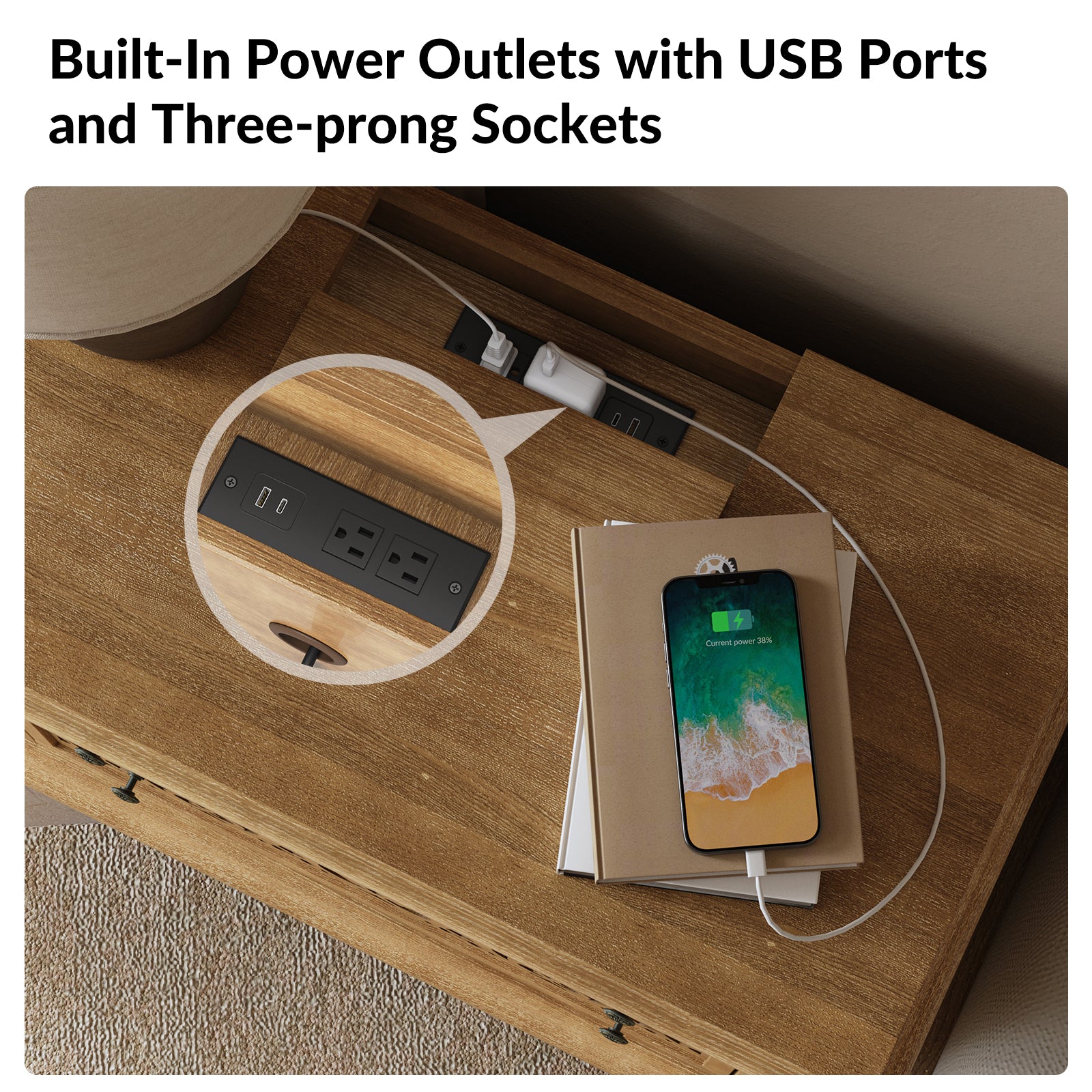 Vittorio 3 - Drawer Nightstand in Seadrift