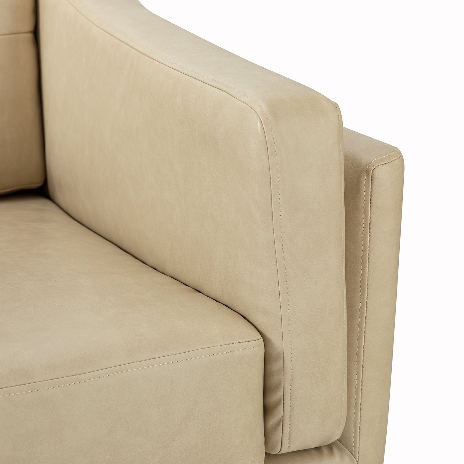 Jerome Vegan Leather Armchair in Beige