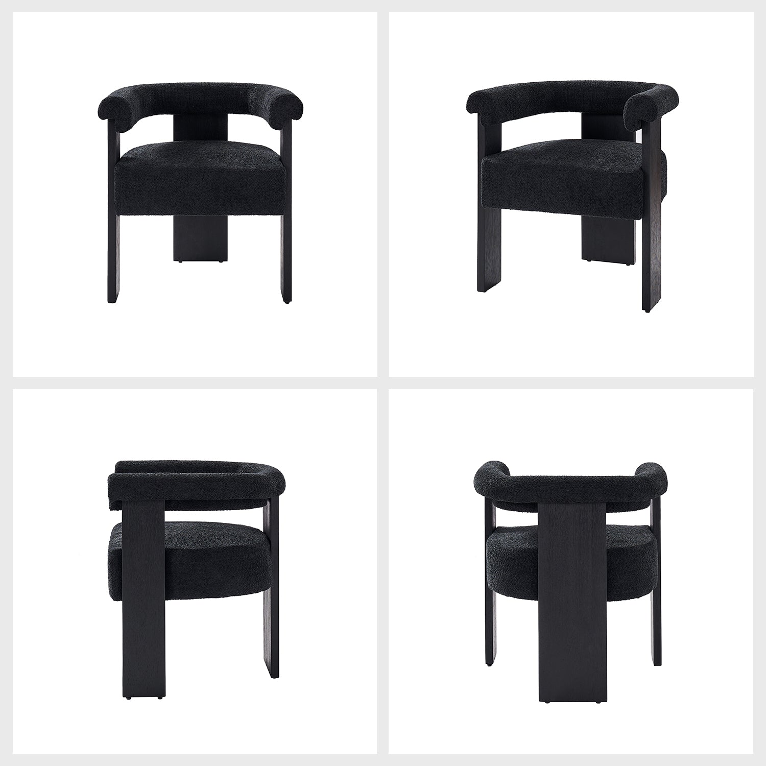 Eduard Boucle Dining Chair in Black