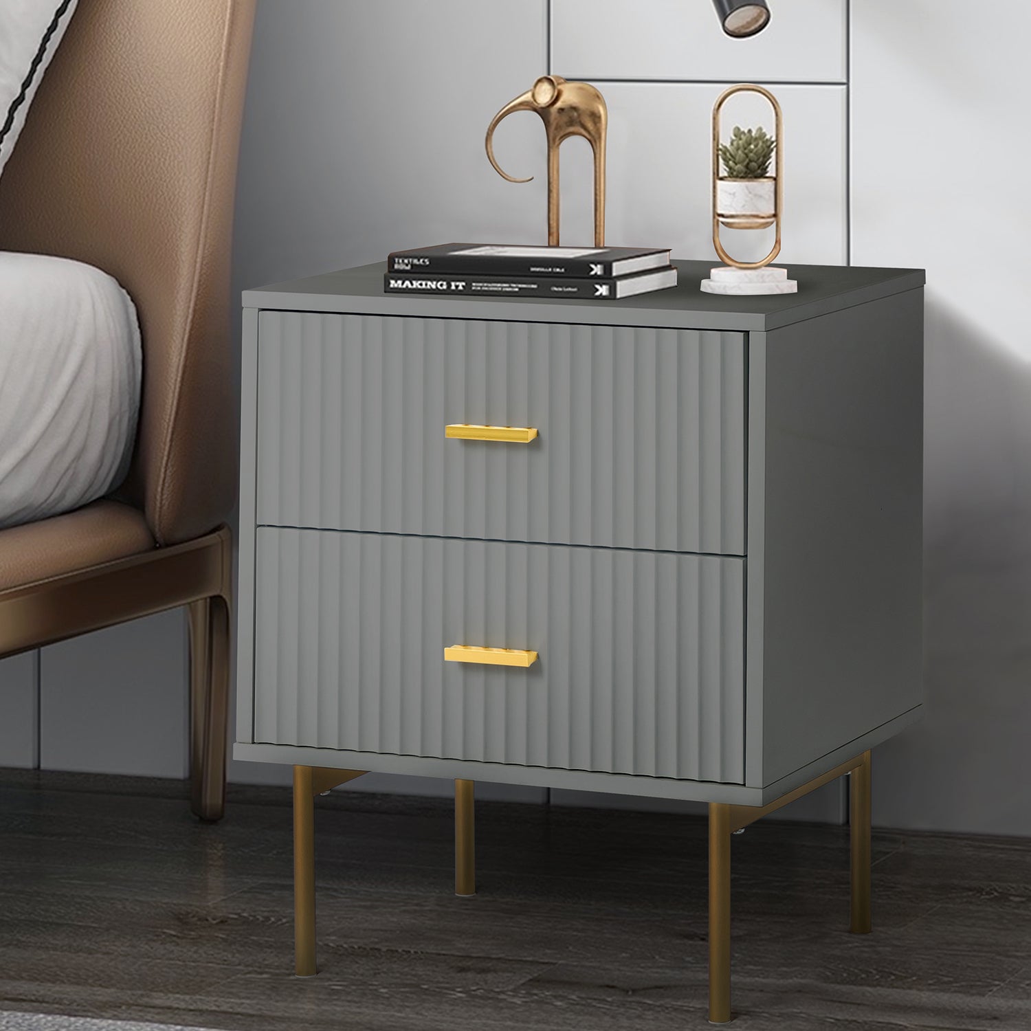 Paul Nightstand in Grey