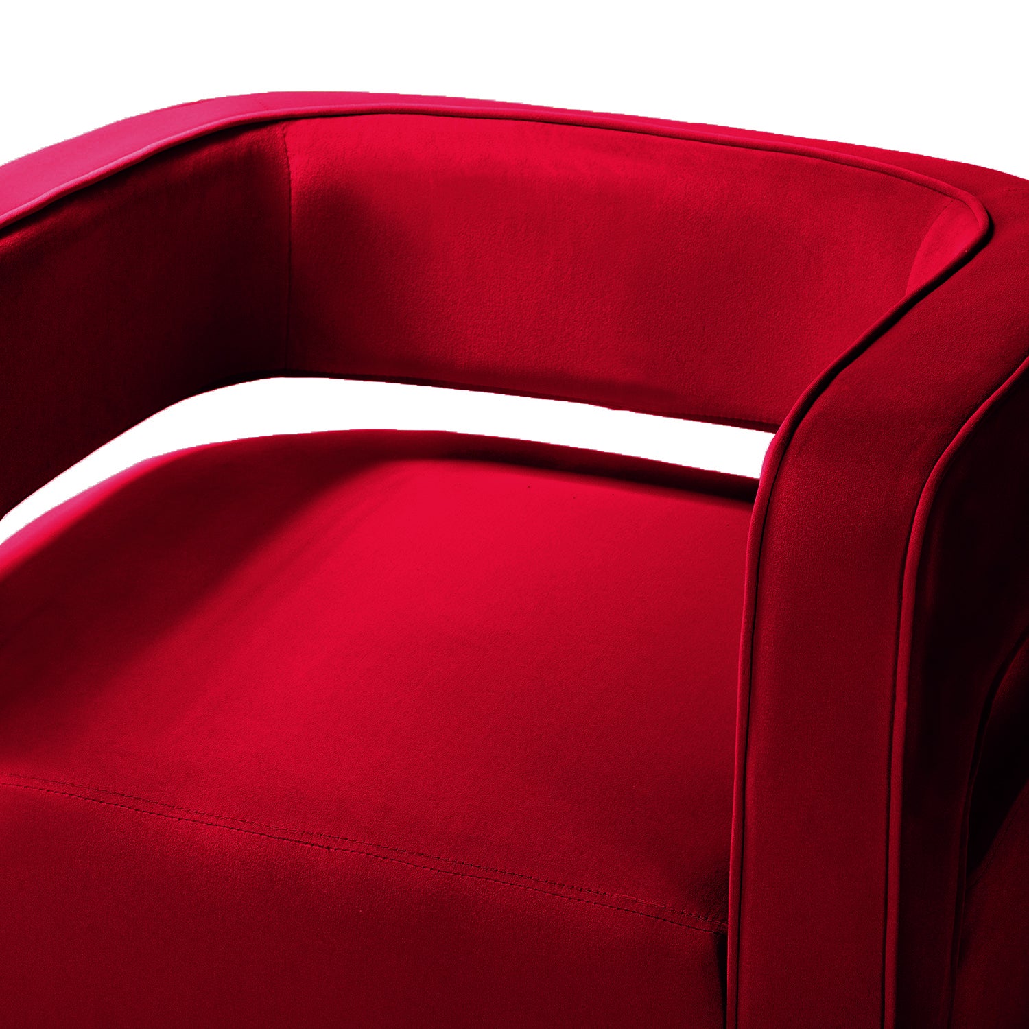 Blanca Swivel Barrel Chair in Red