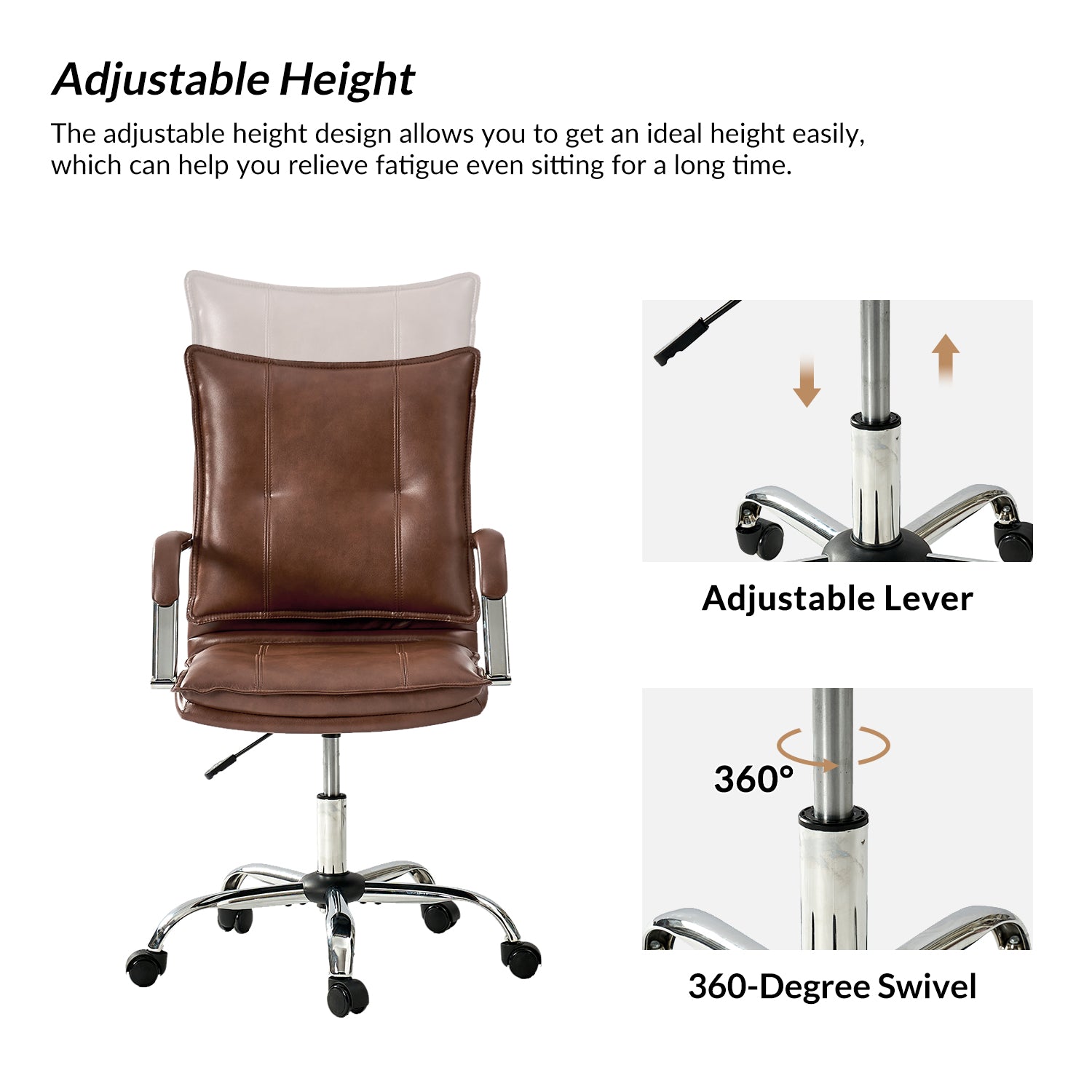 Leather Task Chair in Brown