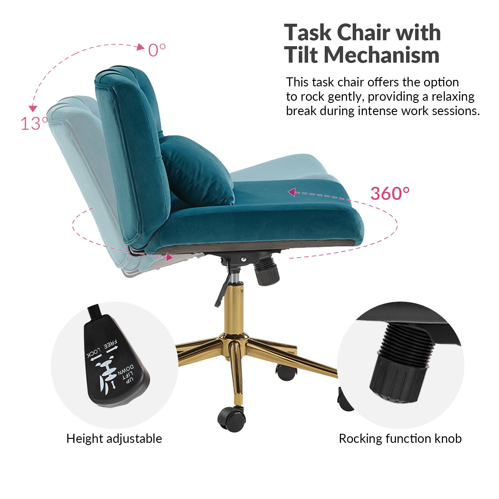 Violet Office Chair in Teal