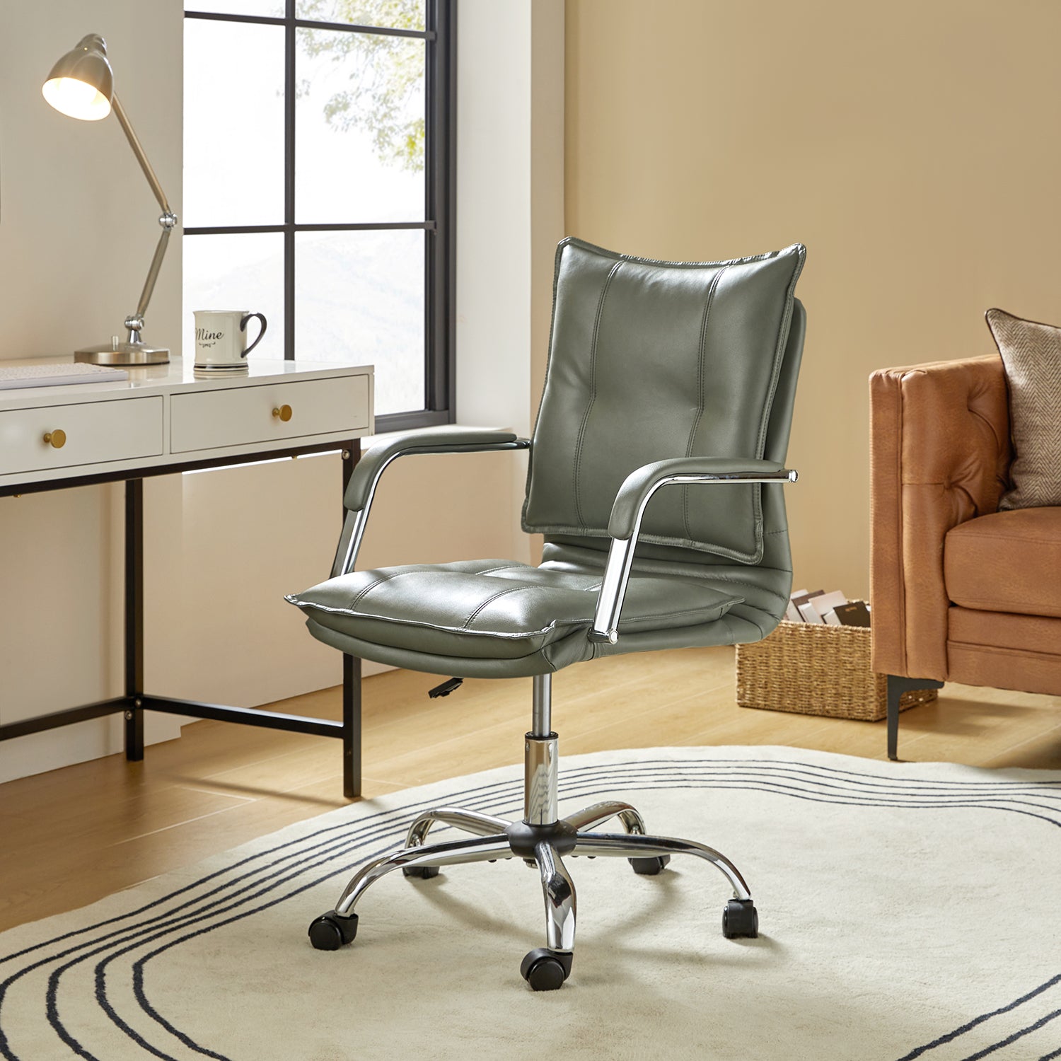 Leather Task Chair in Sage