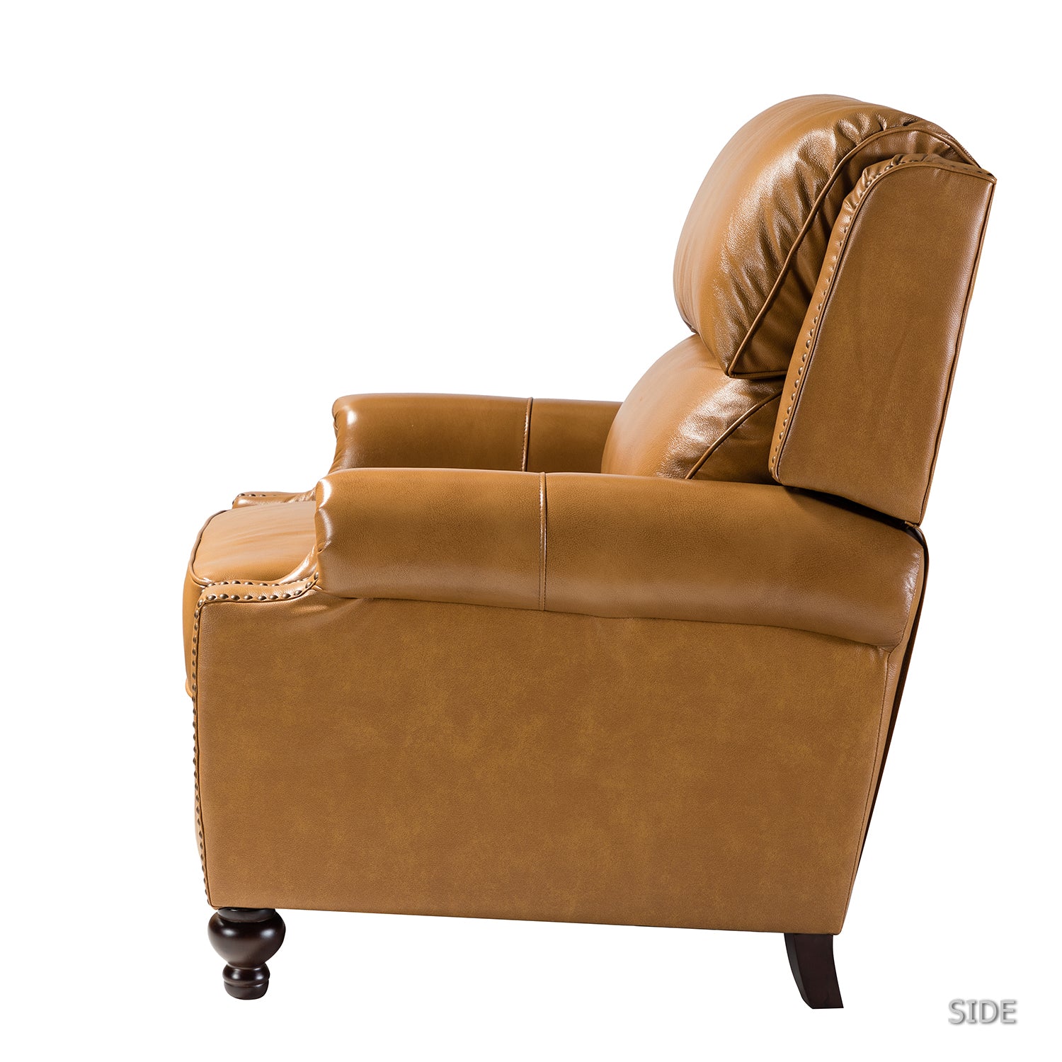 Franco Genuine Leather Recliner in Camel
