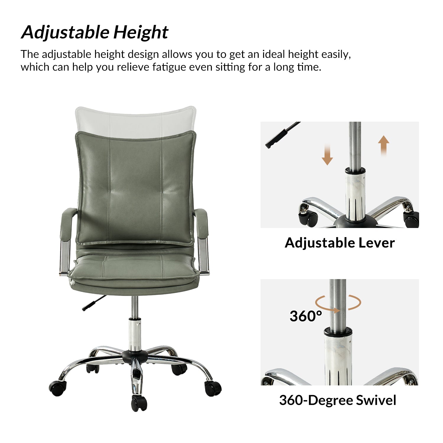 Leather Task Chair in Sage