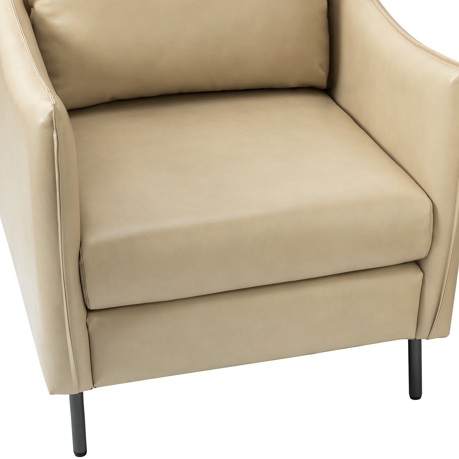 Georges Vegan Leather Armchair in Beige