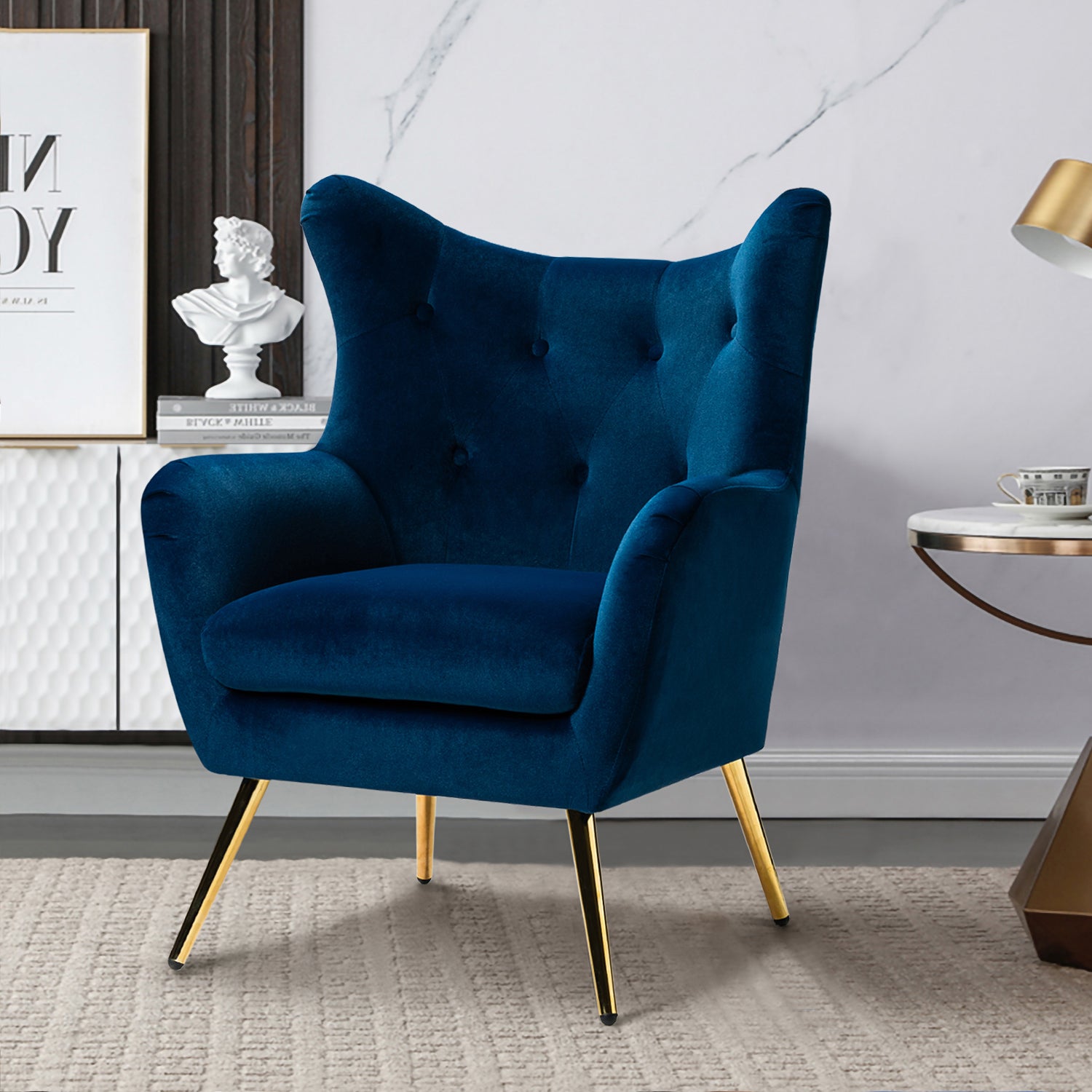 Arama Accent Chair in Navy