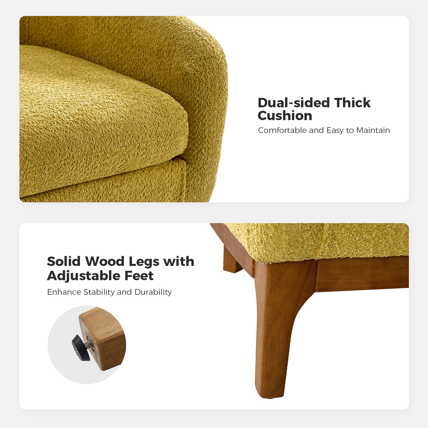 Joseph Boucle Armchair Chair in Yellow