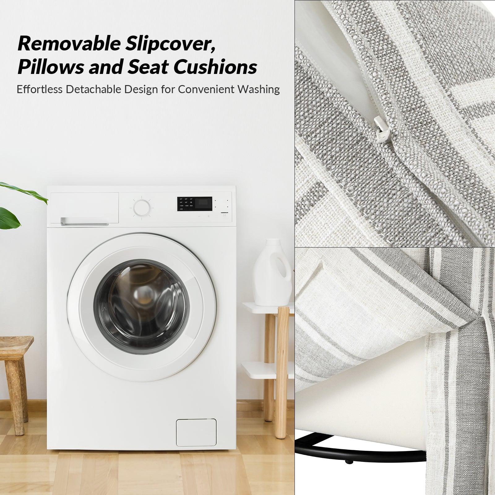 Stan Swivel Chair in Strip