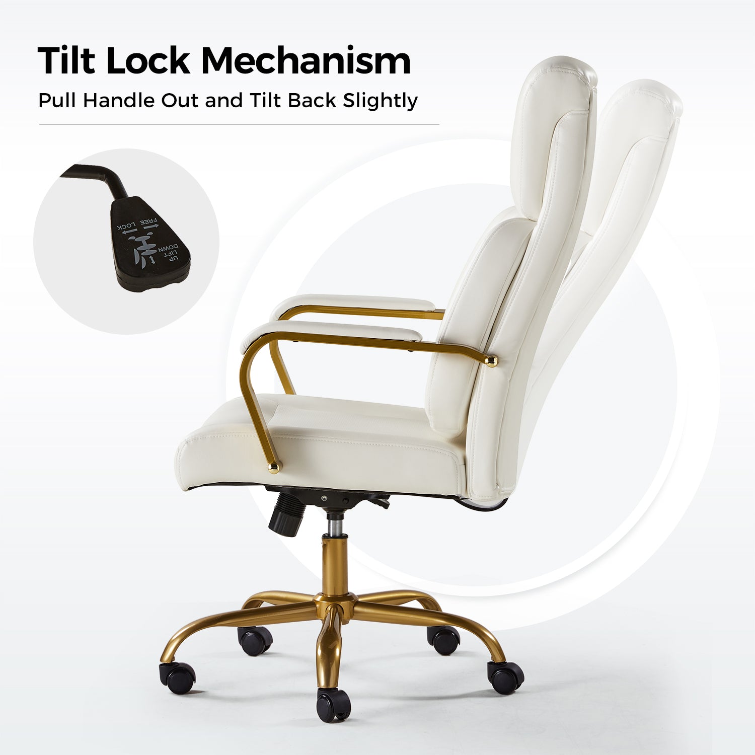 Bradford Ergonomic Office Chair with Lumbar Support in Ivory