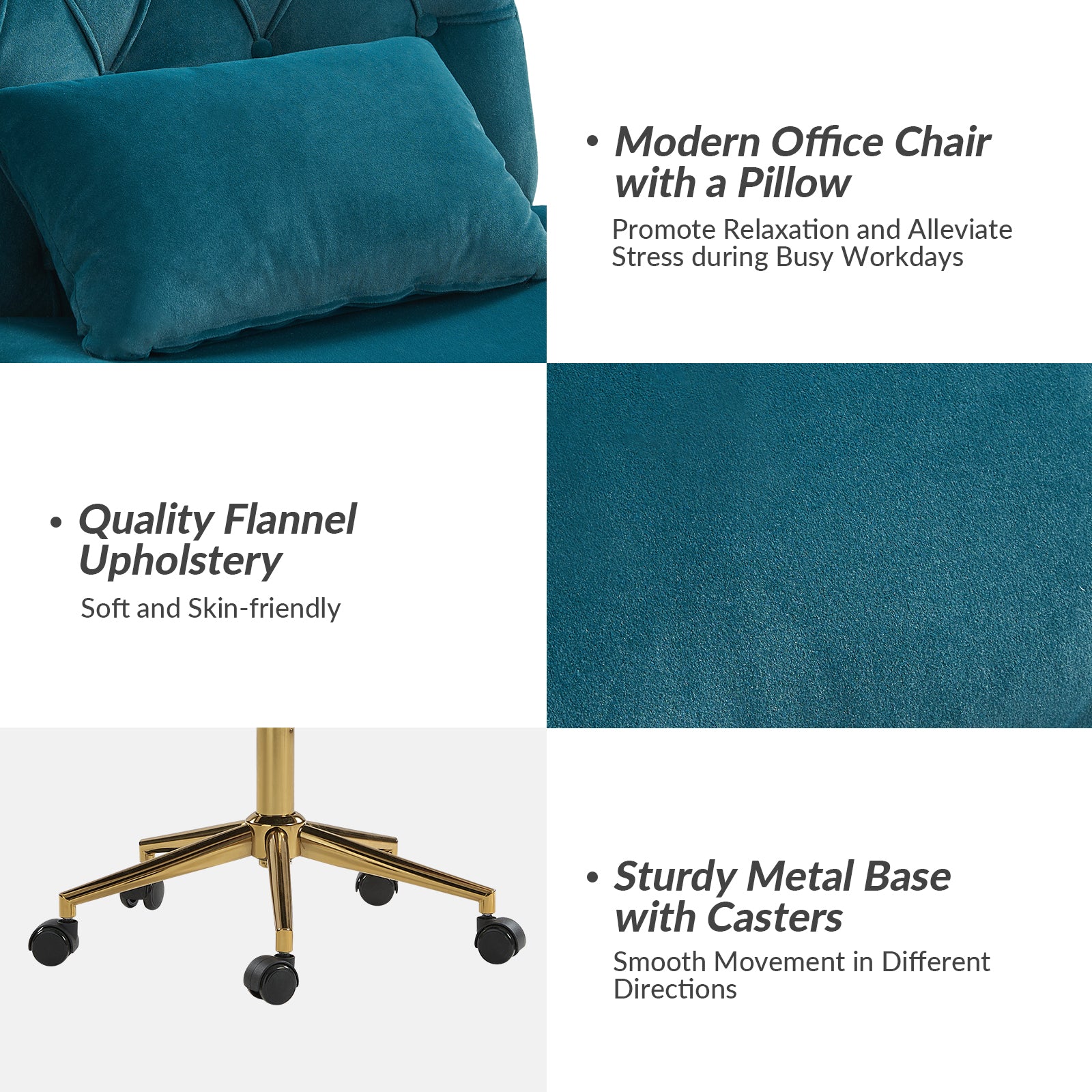 Violet Office Chair in Teal