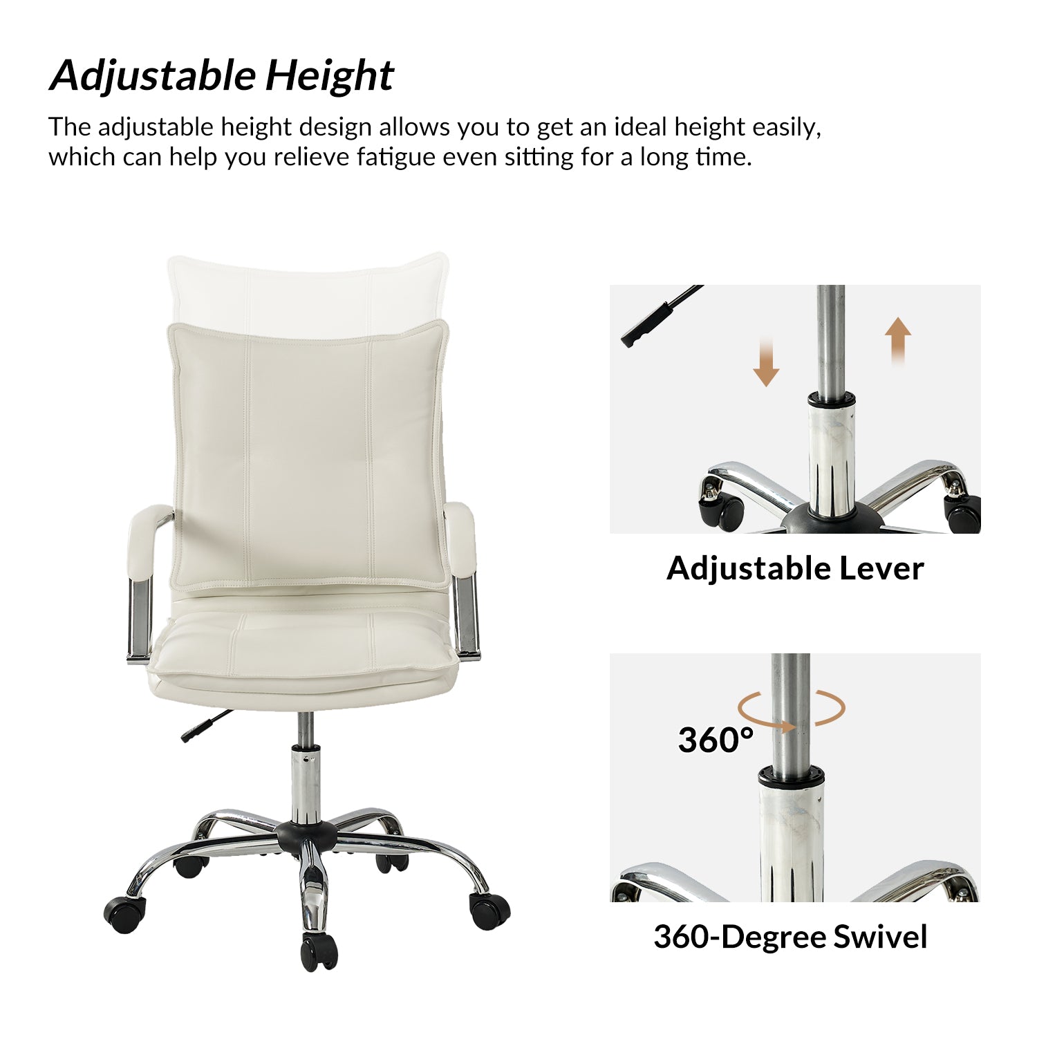 Leather Task Chair in White