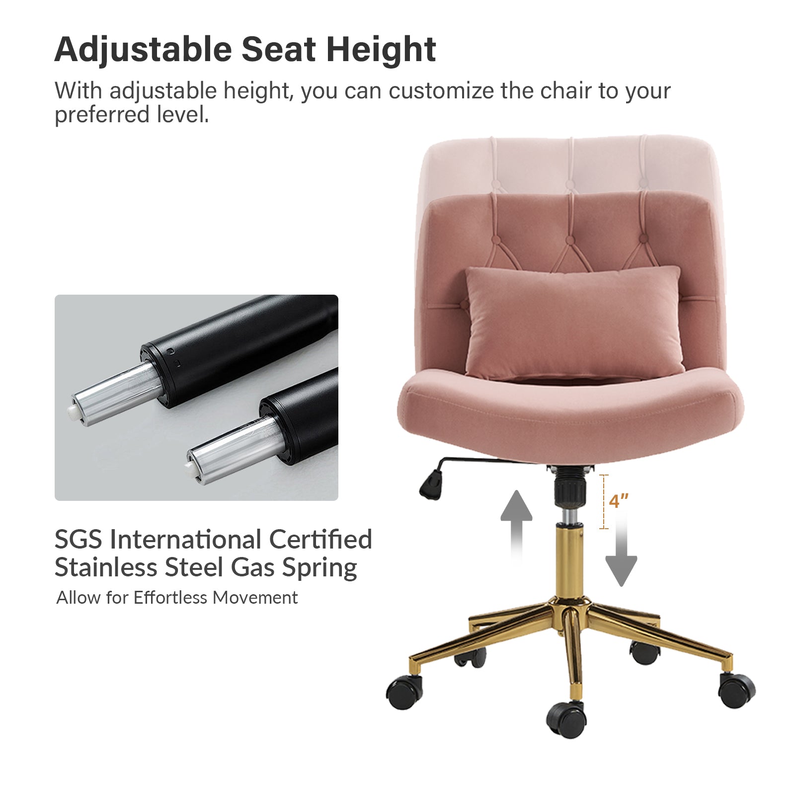 Violet Office Chair in Pink
