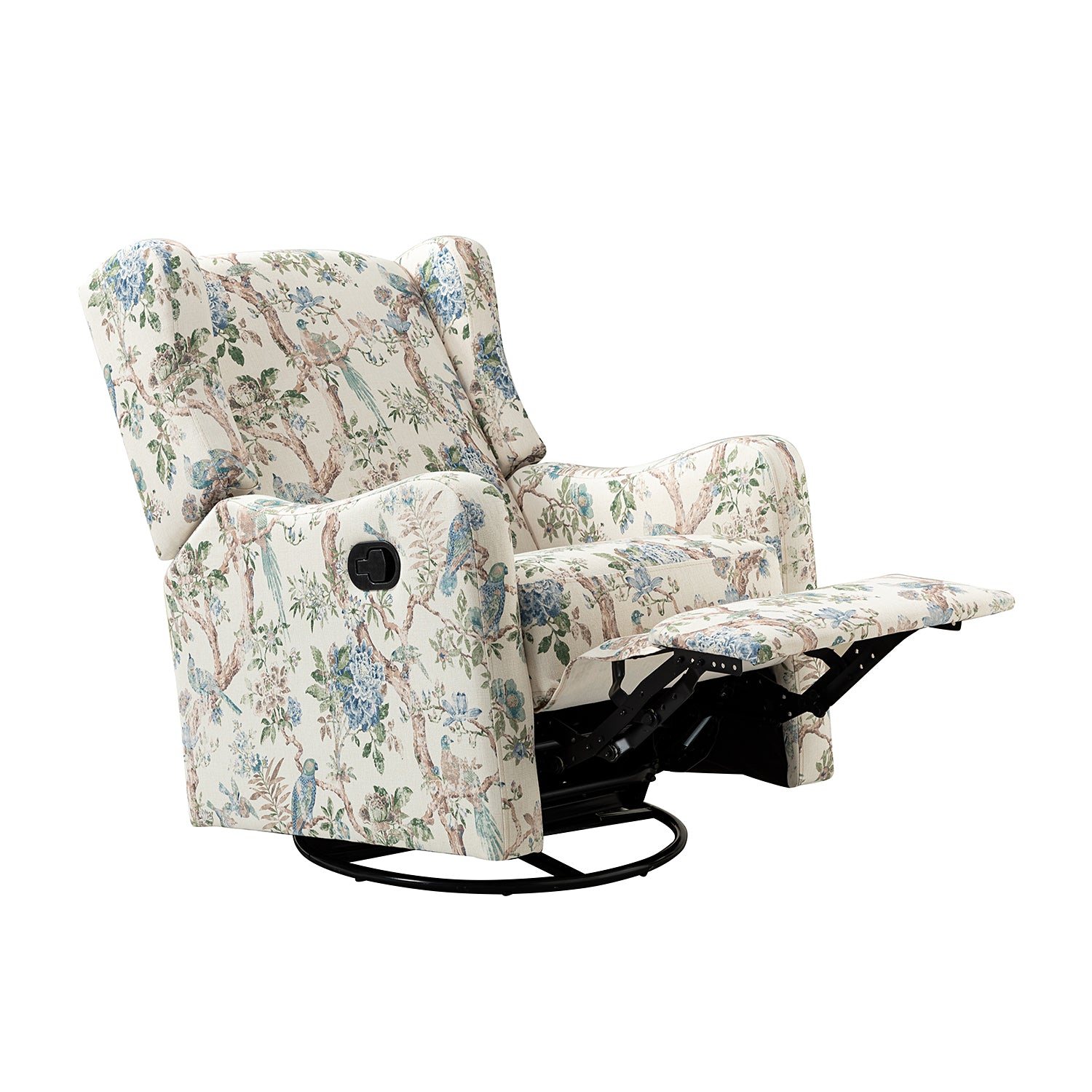 George Manual Swivel Glider Recliner in Floral