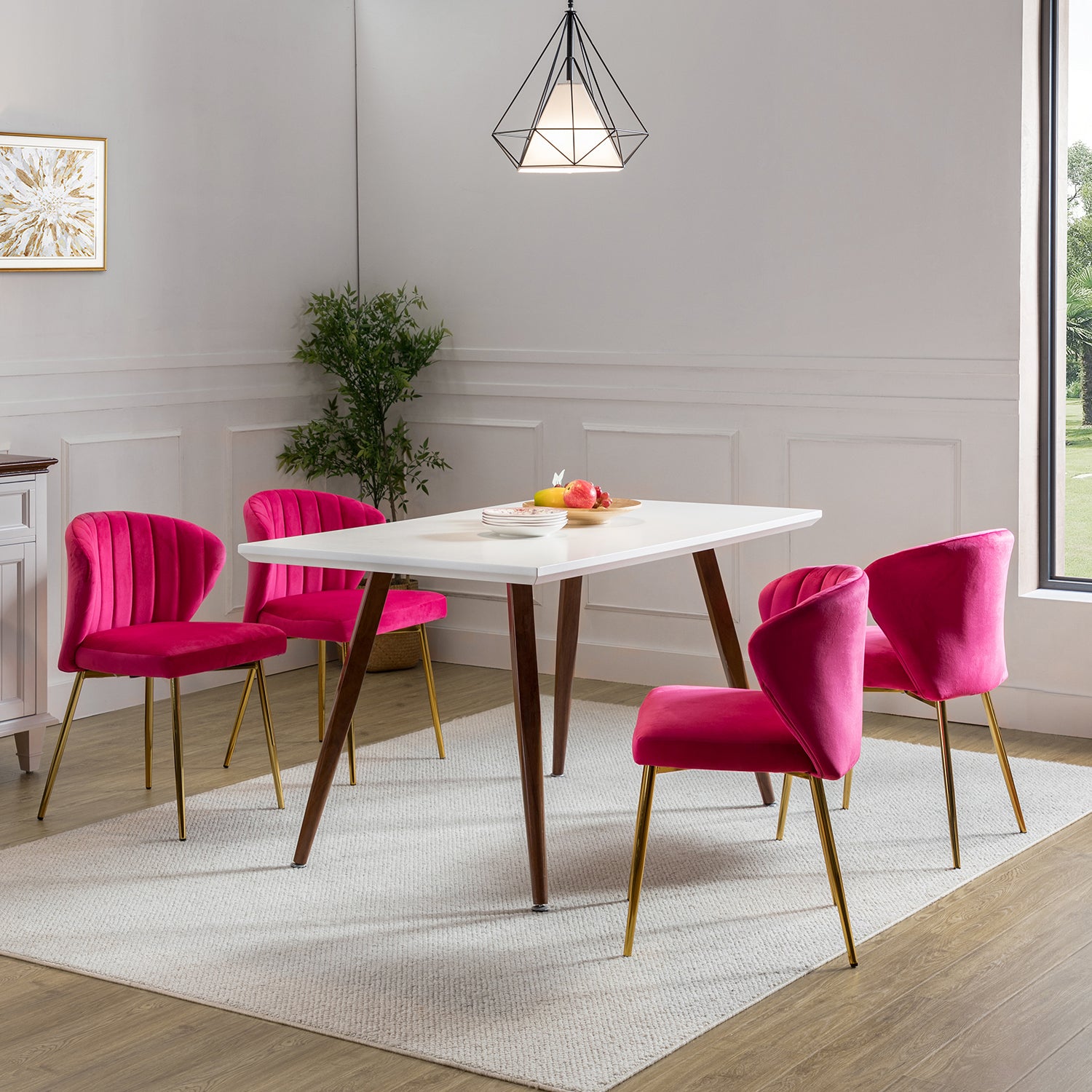 Luna Side Chair in Fuchsia