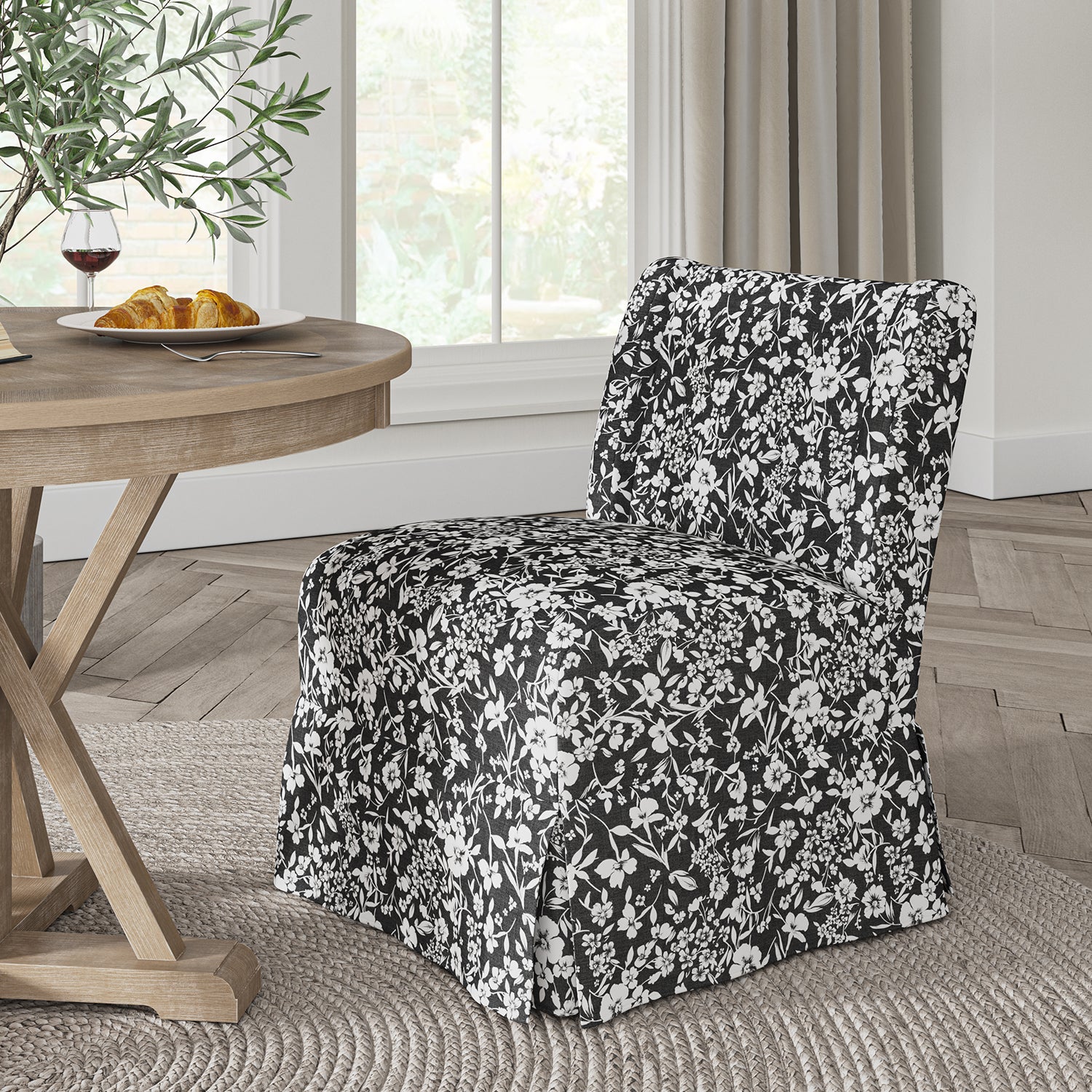 Edwin Slipcovered Chair in Black