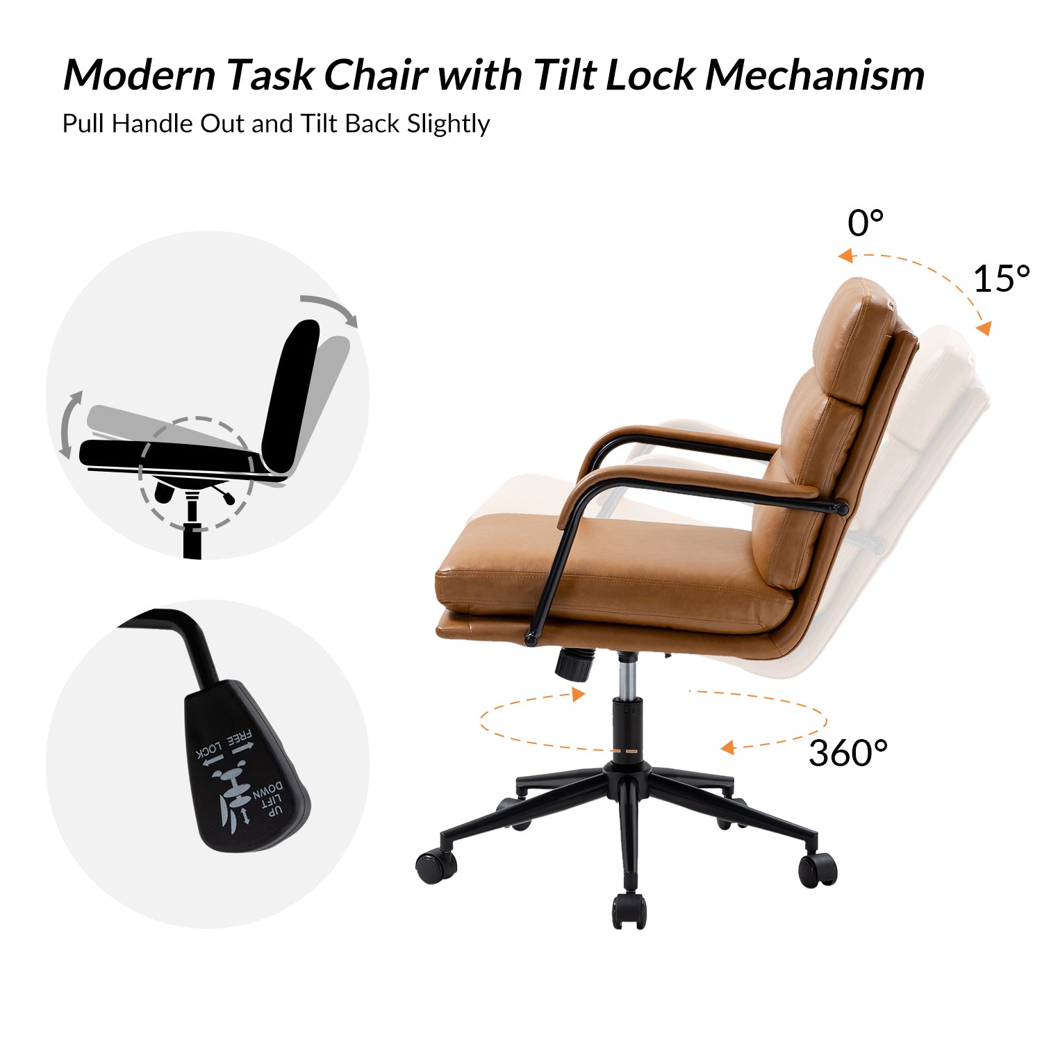 Indigo Task Chair in Camel