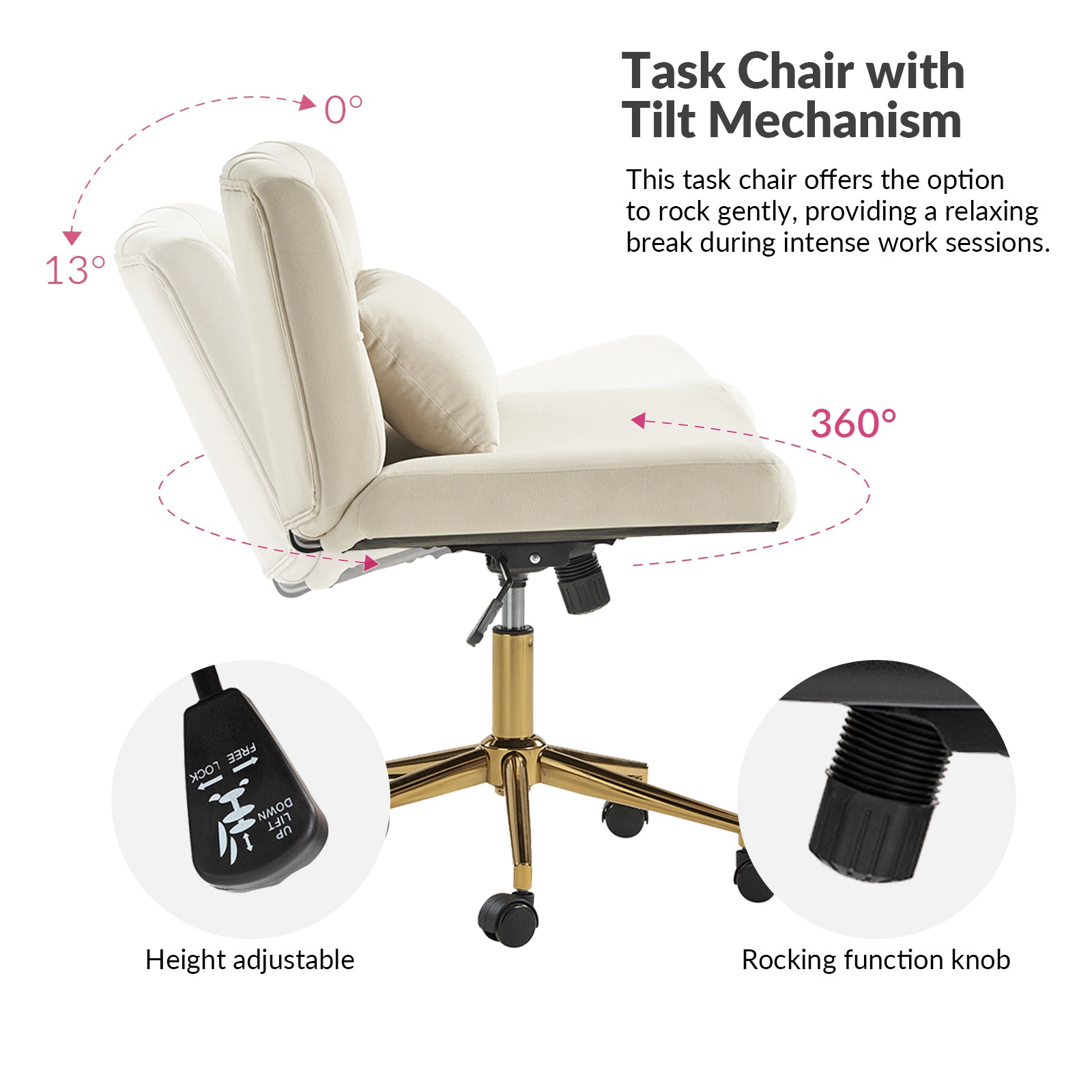 Violet Office Chair in Tan