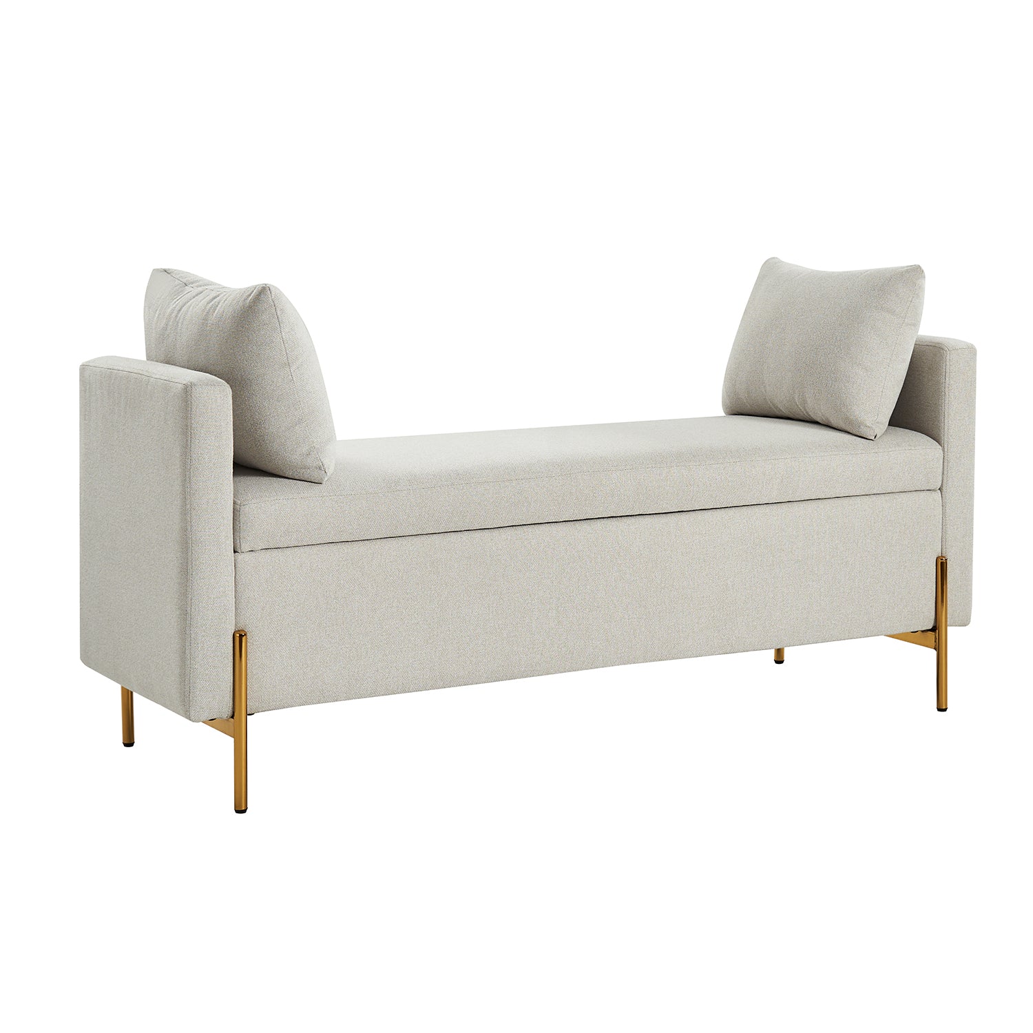 Arrigo Upholstered Flip Top Storage Bench in Grey