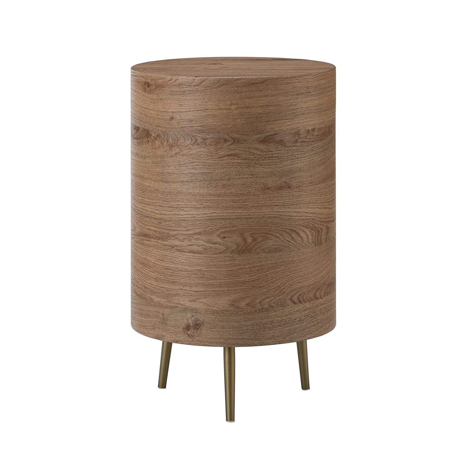 Etta Drum 3 - Drawer End Table in Gray