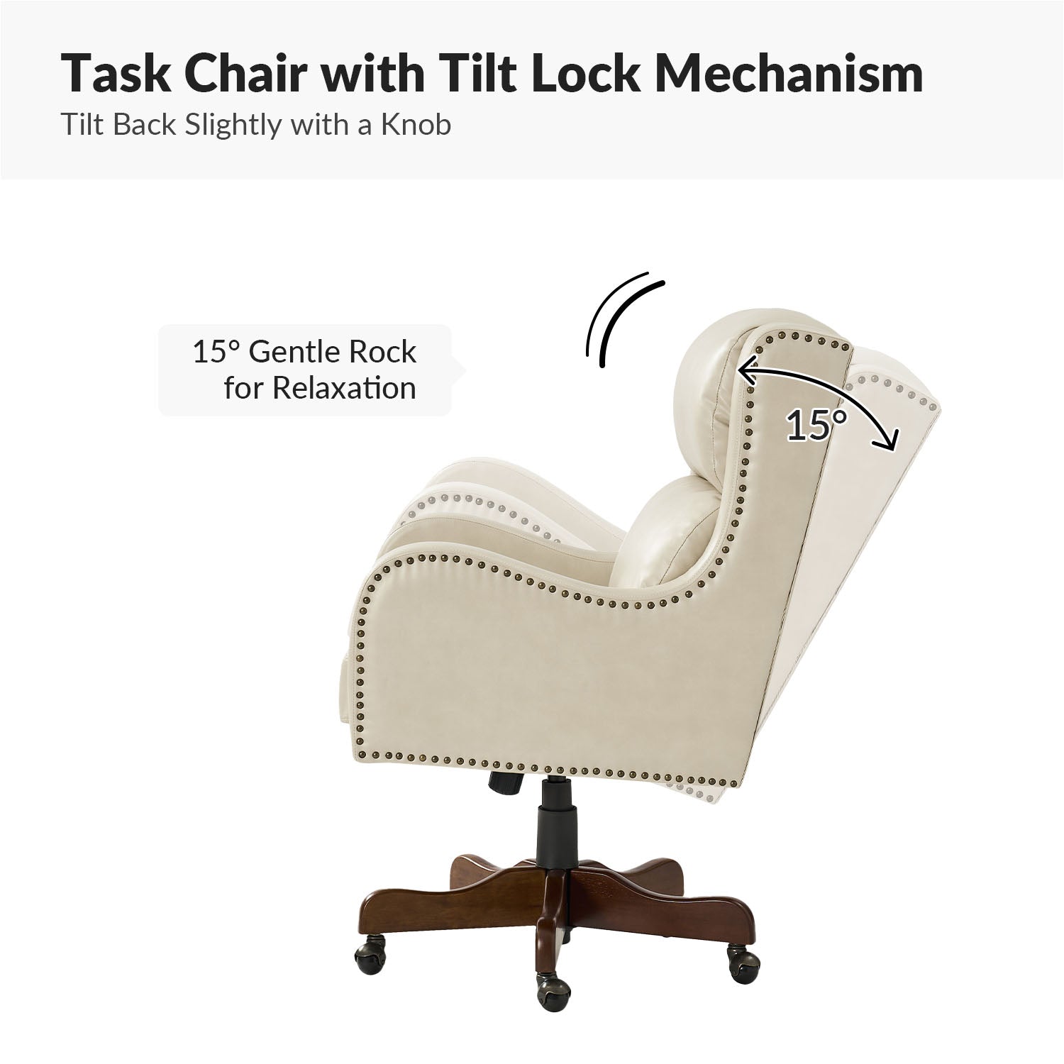 Viv Leather Executive Task Chair in Browness