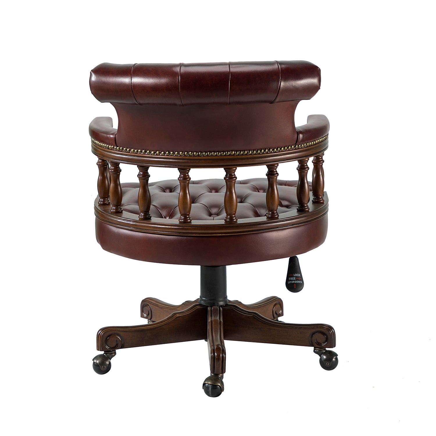 Uberto Genuine Leather Executive Chair in Burgundy